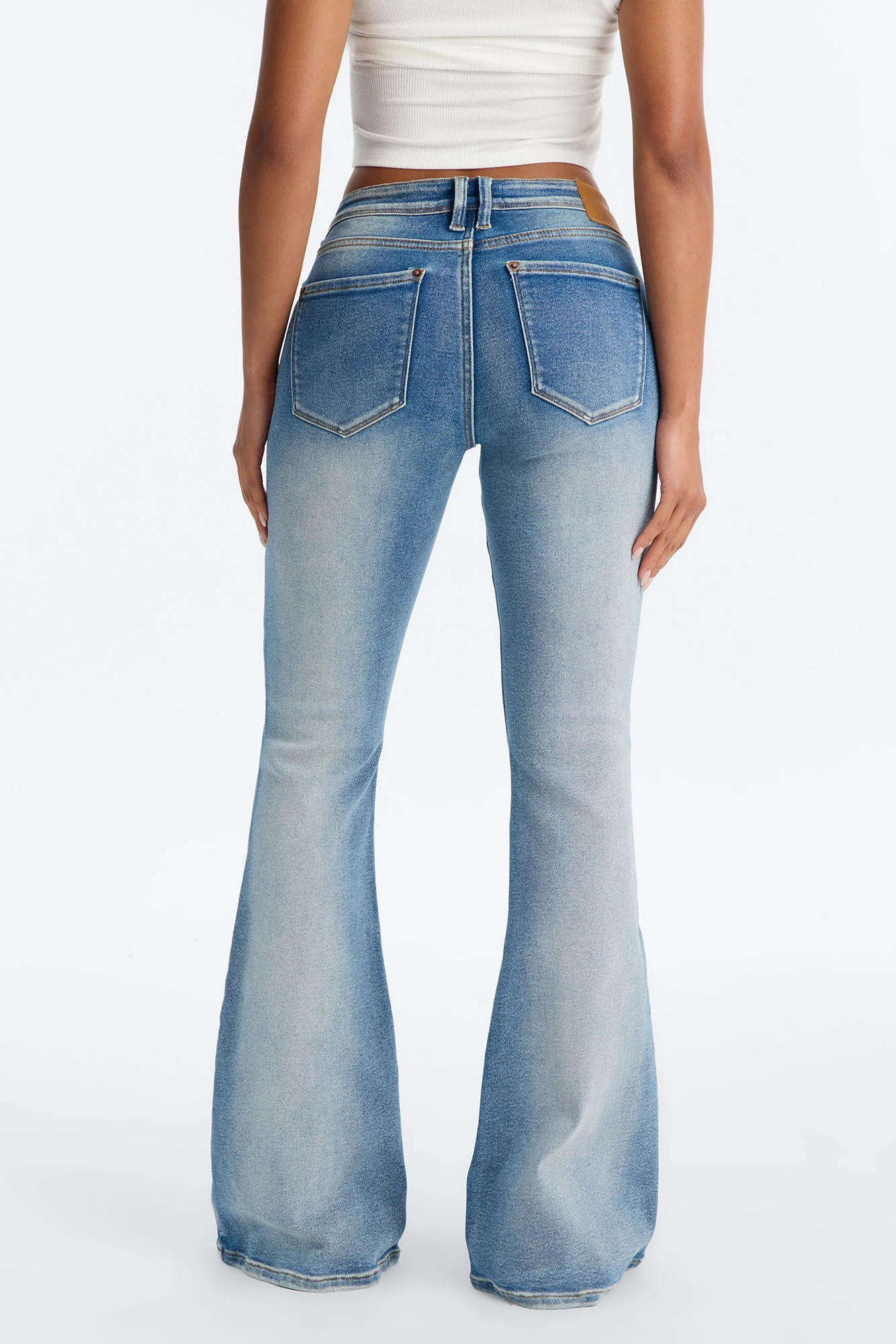 As I Do Low Rise Stretch Flare Jeans - Medium Wash - Image 3