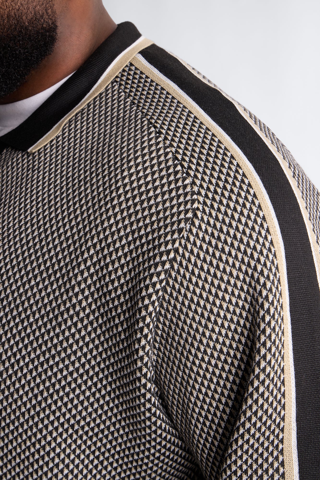 Ashford Knitted Long Sleeve Polo - Black - Image 7