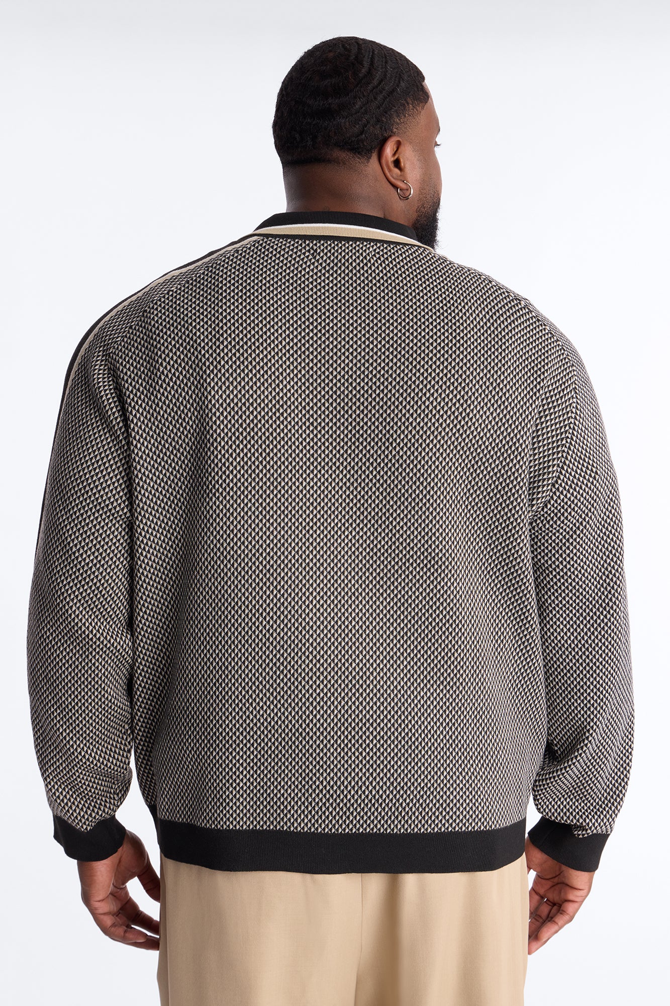 Ashford Knitted Long Sleeve Polo - Black - Image 8
