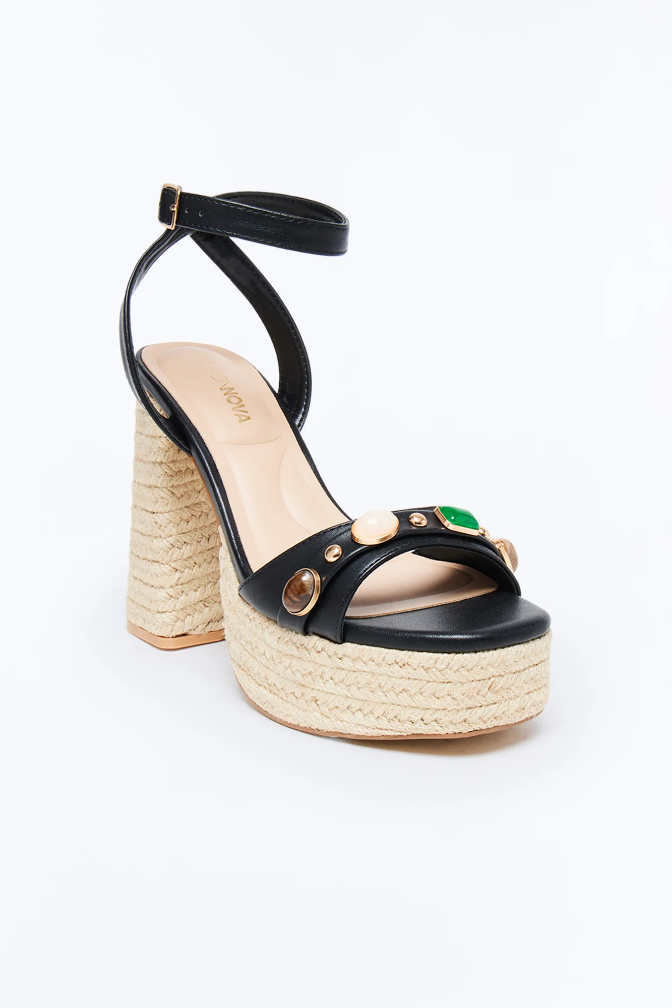 Ashia Jute Platform Heels - Black - Image 2