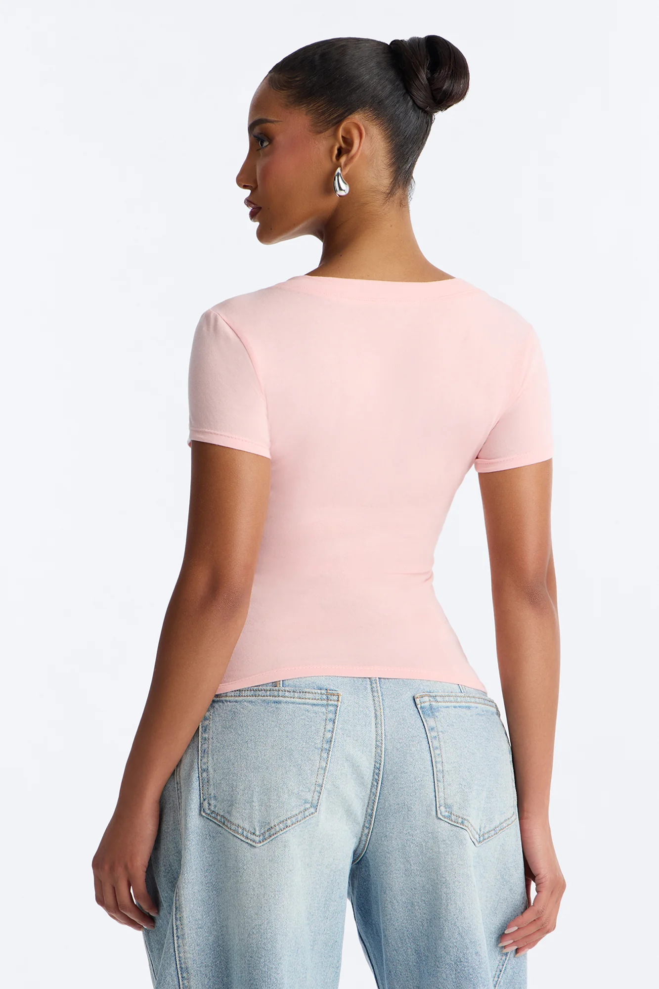 Ashley V-Neck Top - Light Pink - Image 3