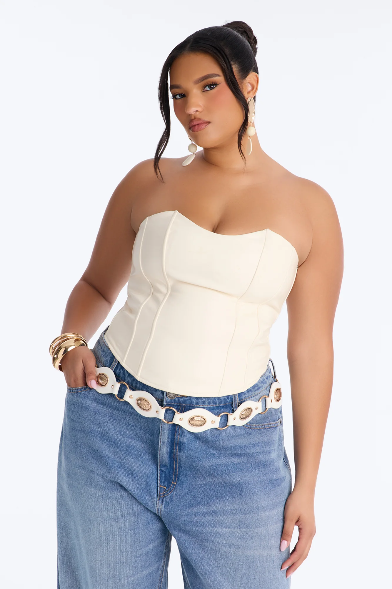 At My Waist O-Ring Chain Belt - White - Image 2