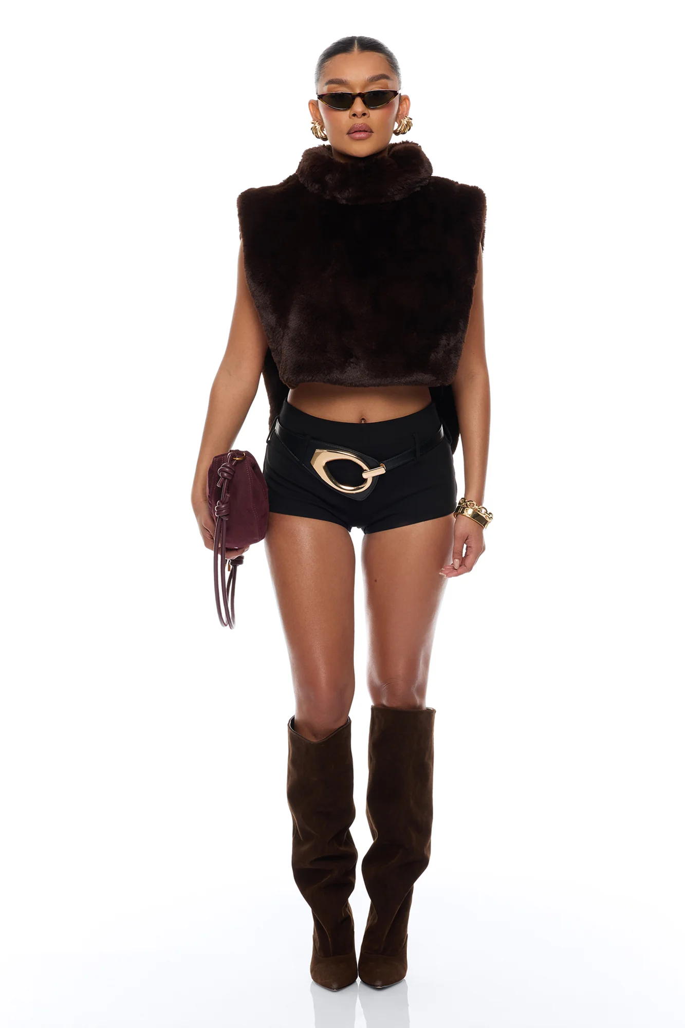 At The Slopes Faux Fur Vest - Brown