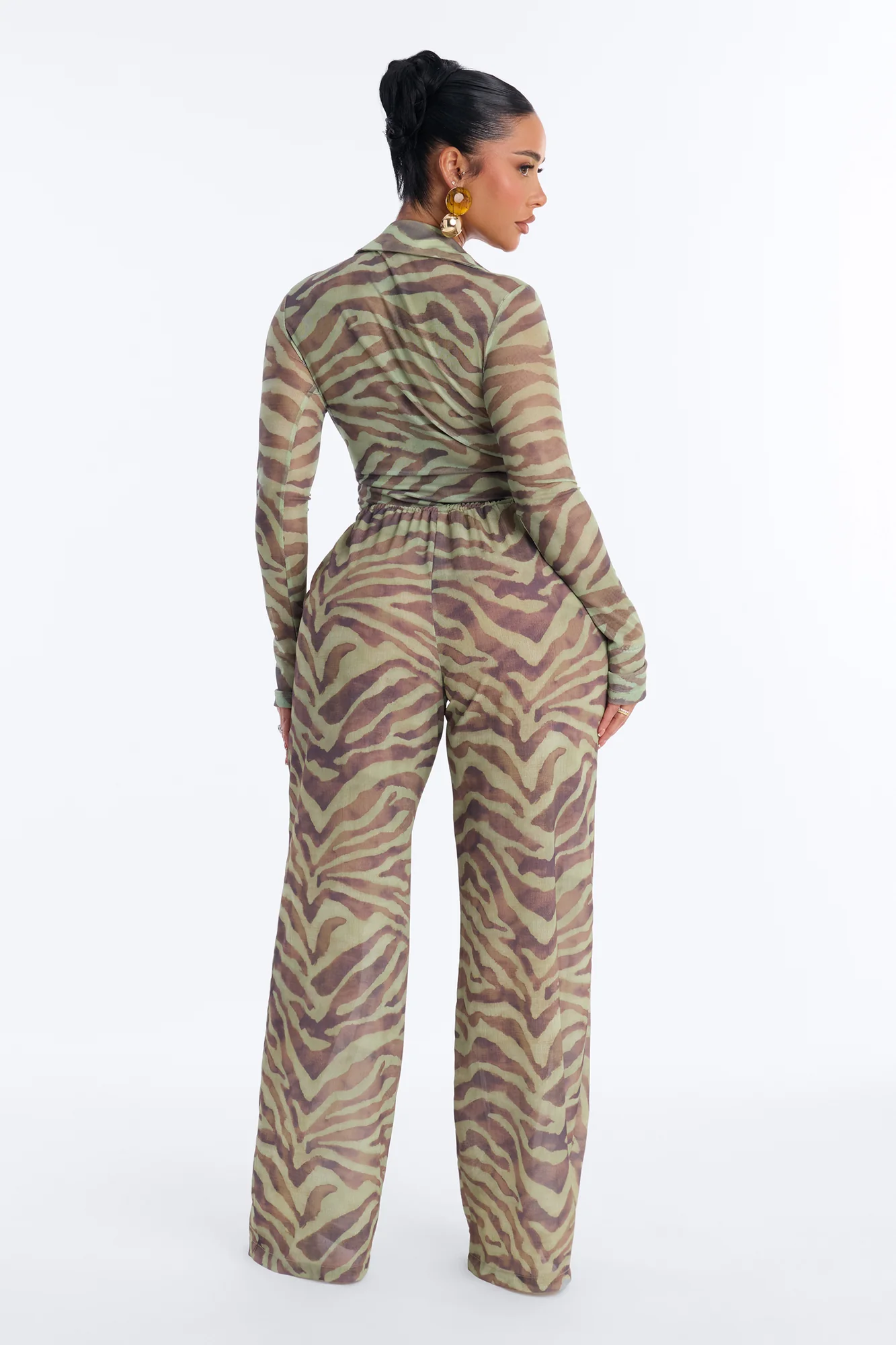Athena Bodysuit Pant Set - Olive/combo - Image 4