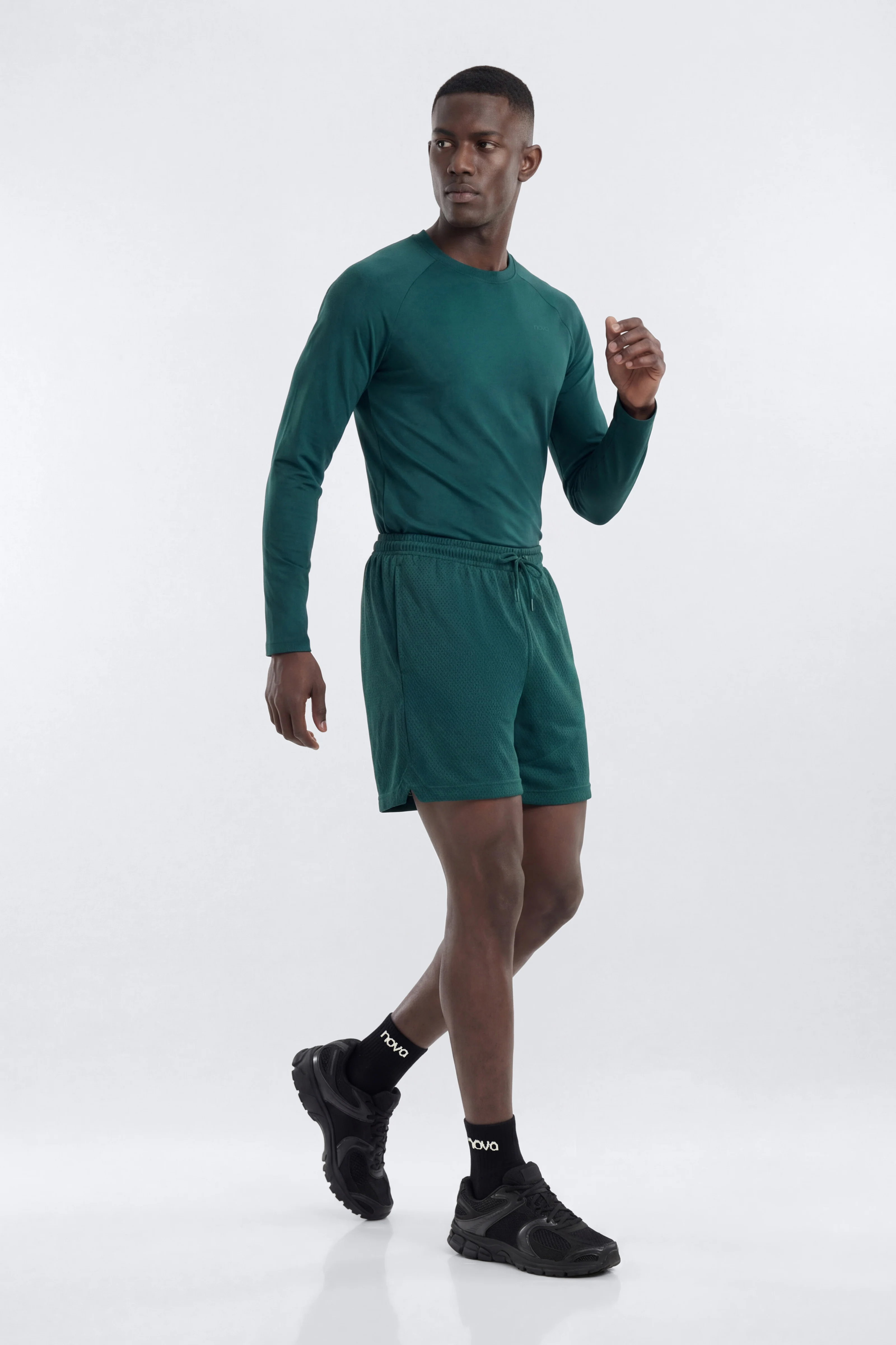 Athletic Mesh 7″ Basketball Shorts - Hunter Green - Image 4