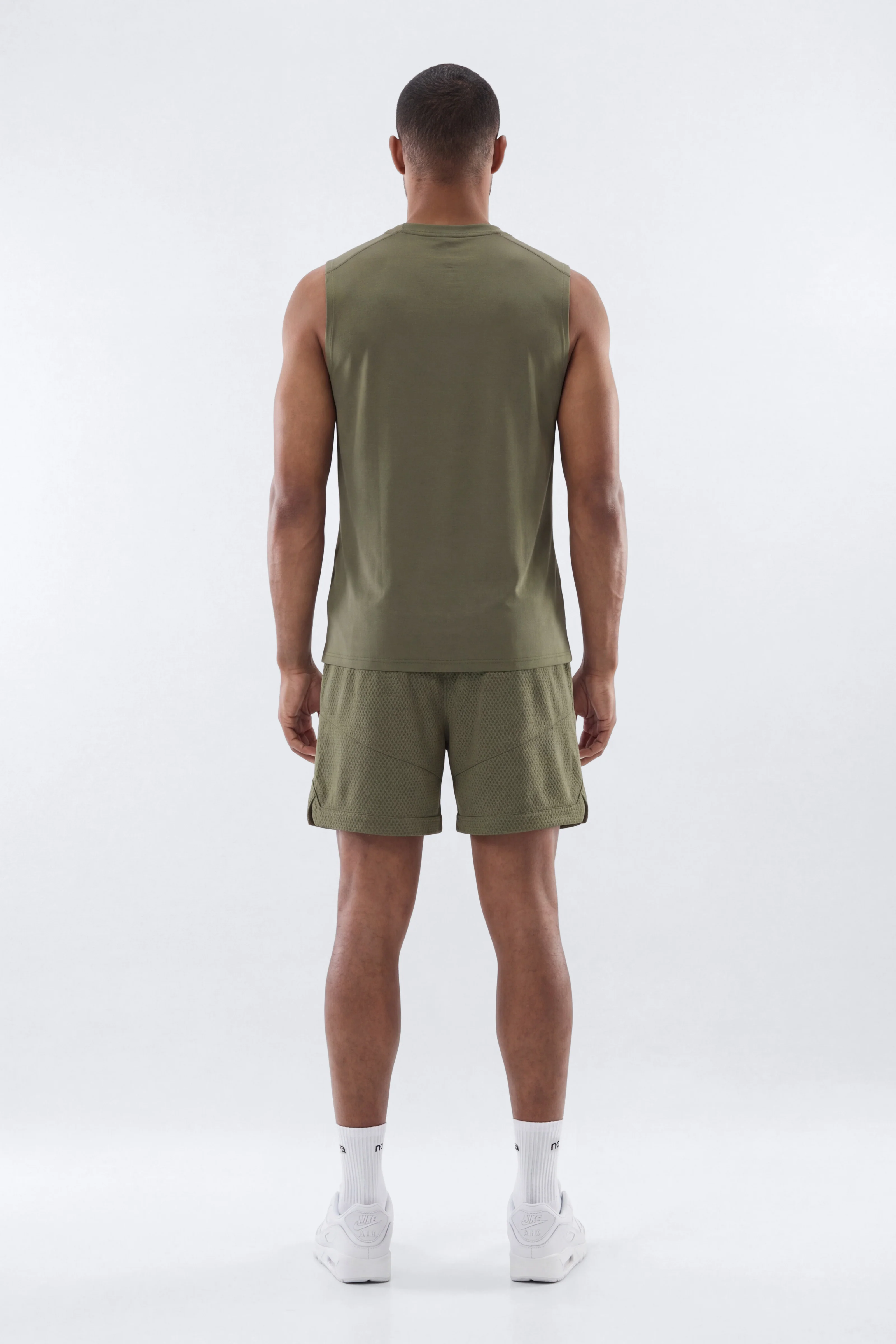 Athletic Mesh 7″ Basketball Shorts - Moss - Image 4