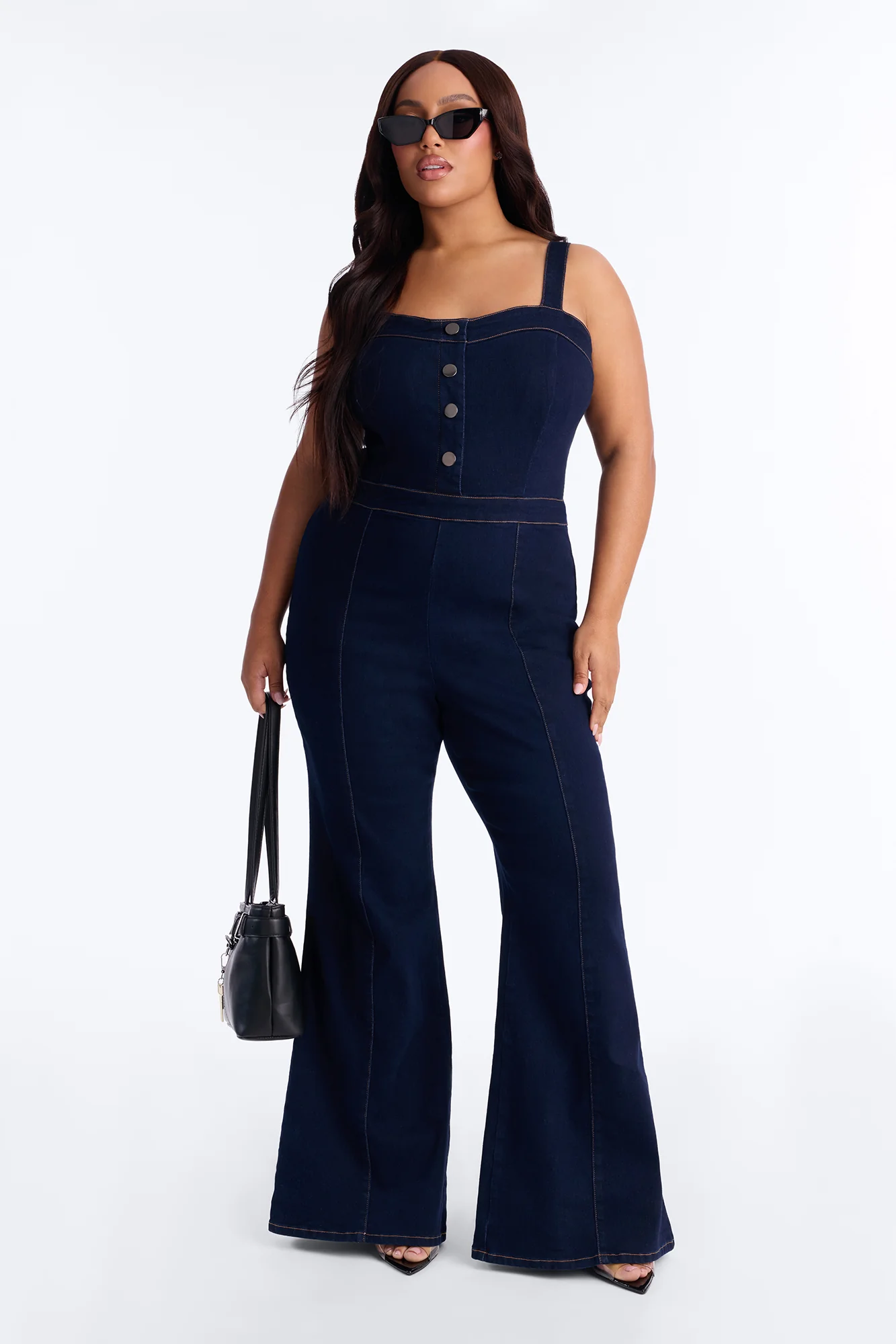 Atlanta Denim Jumpsuit - Dark Denim - Image 5