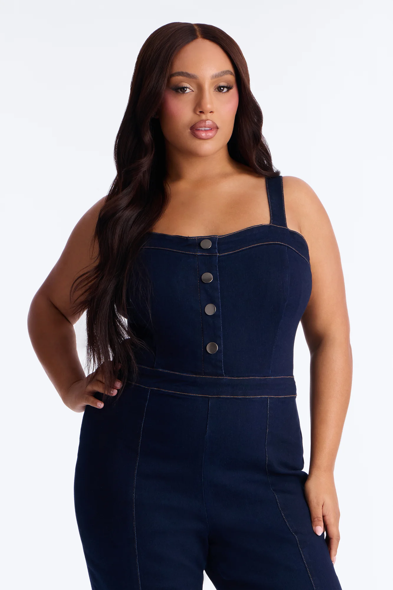 Atlanta Denim Jumpsuit - Dark Denim - Image 6