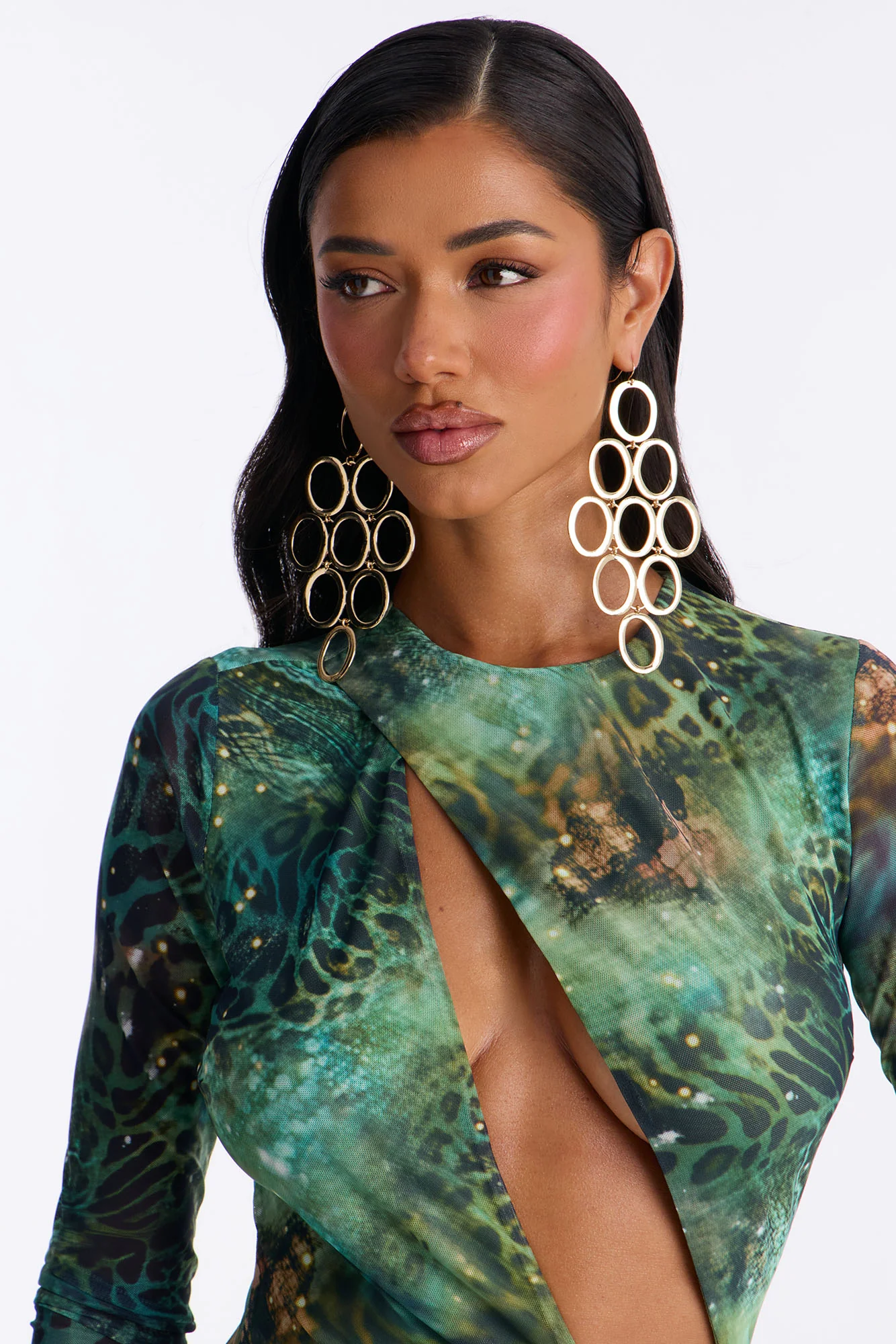Aura Statement Earrings - Gold - Image 2
