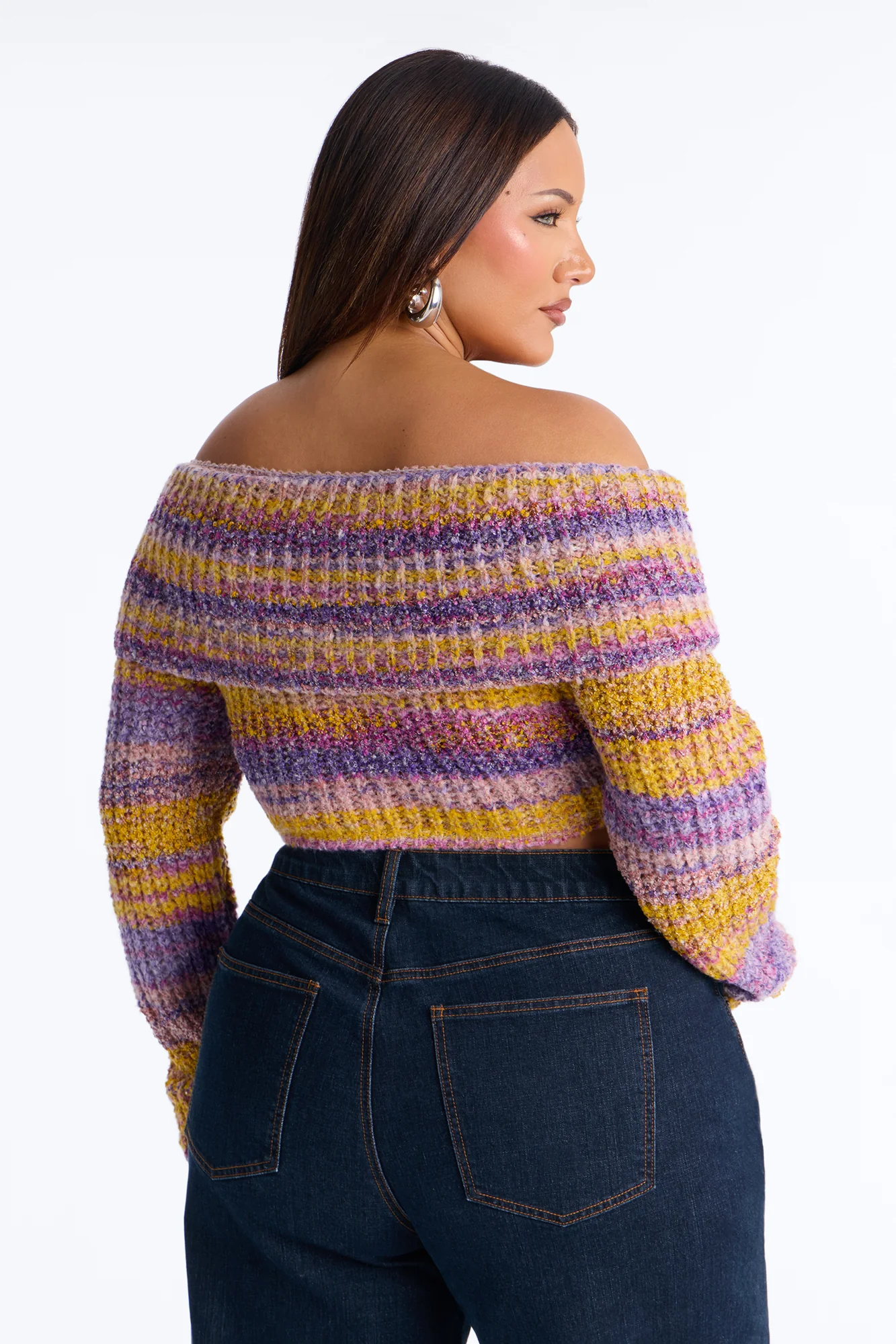 Autumn Leaves Off Shoulder Sweater - Butter Yellow - Image 8