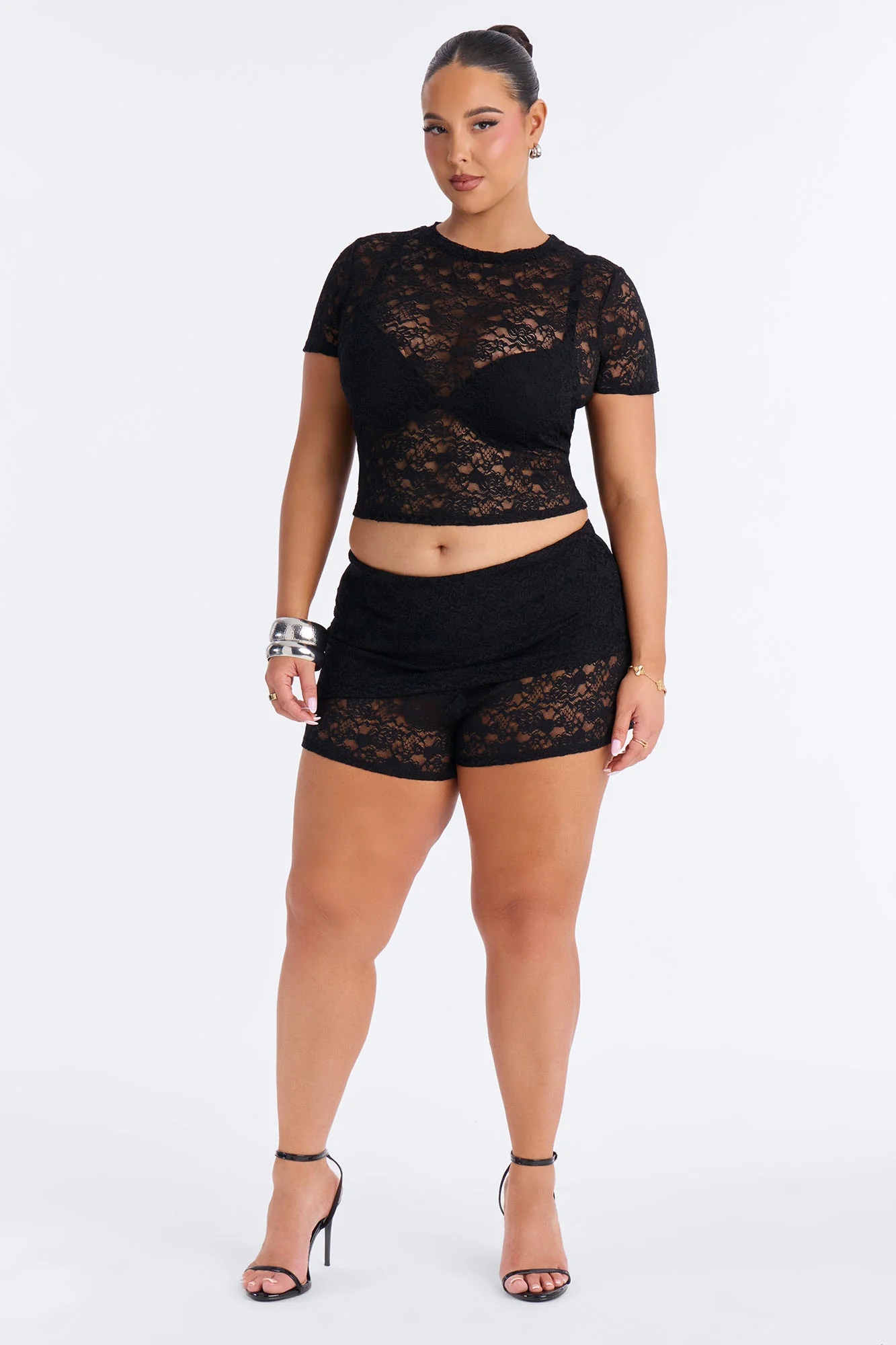 Ava Lace Short Set - Black - Image 5