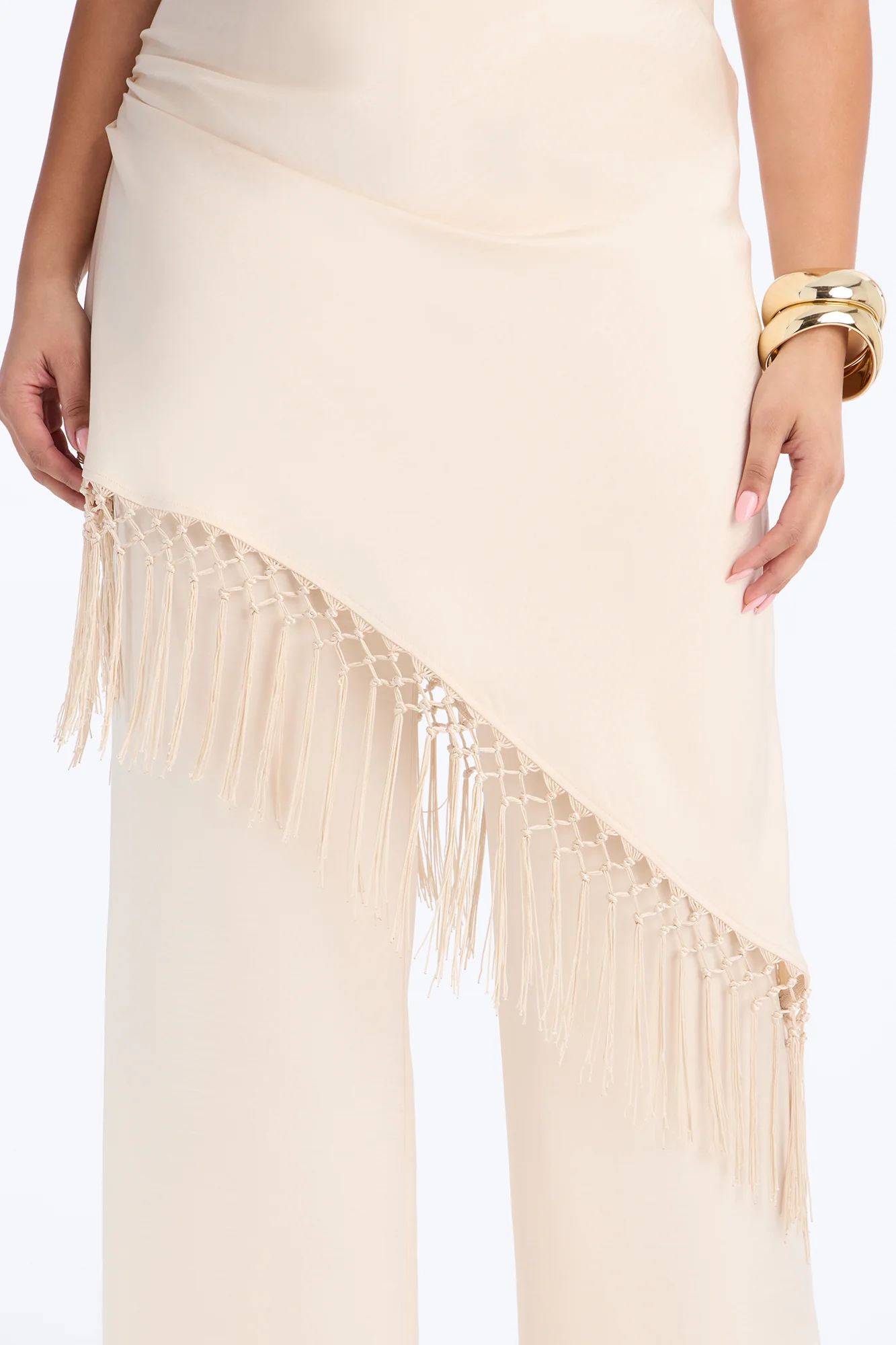 Avara Fringe Halter Pant Set - Cream - Image 7