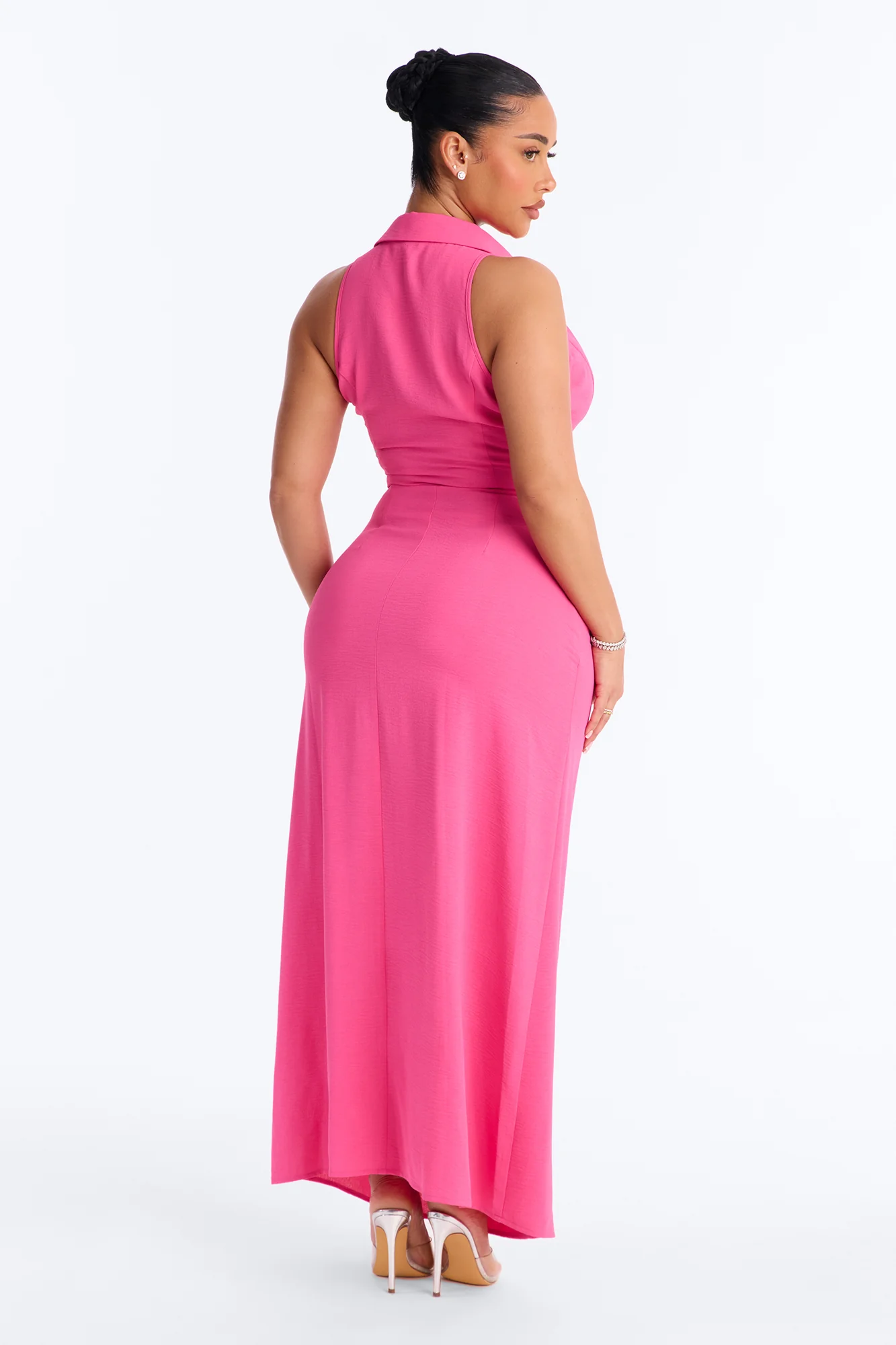 Avery Collared Maxi Dress - Pink - Image 4