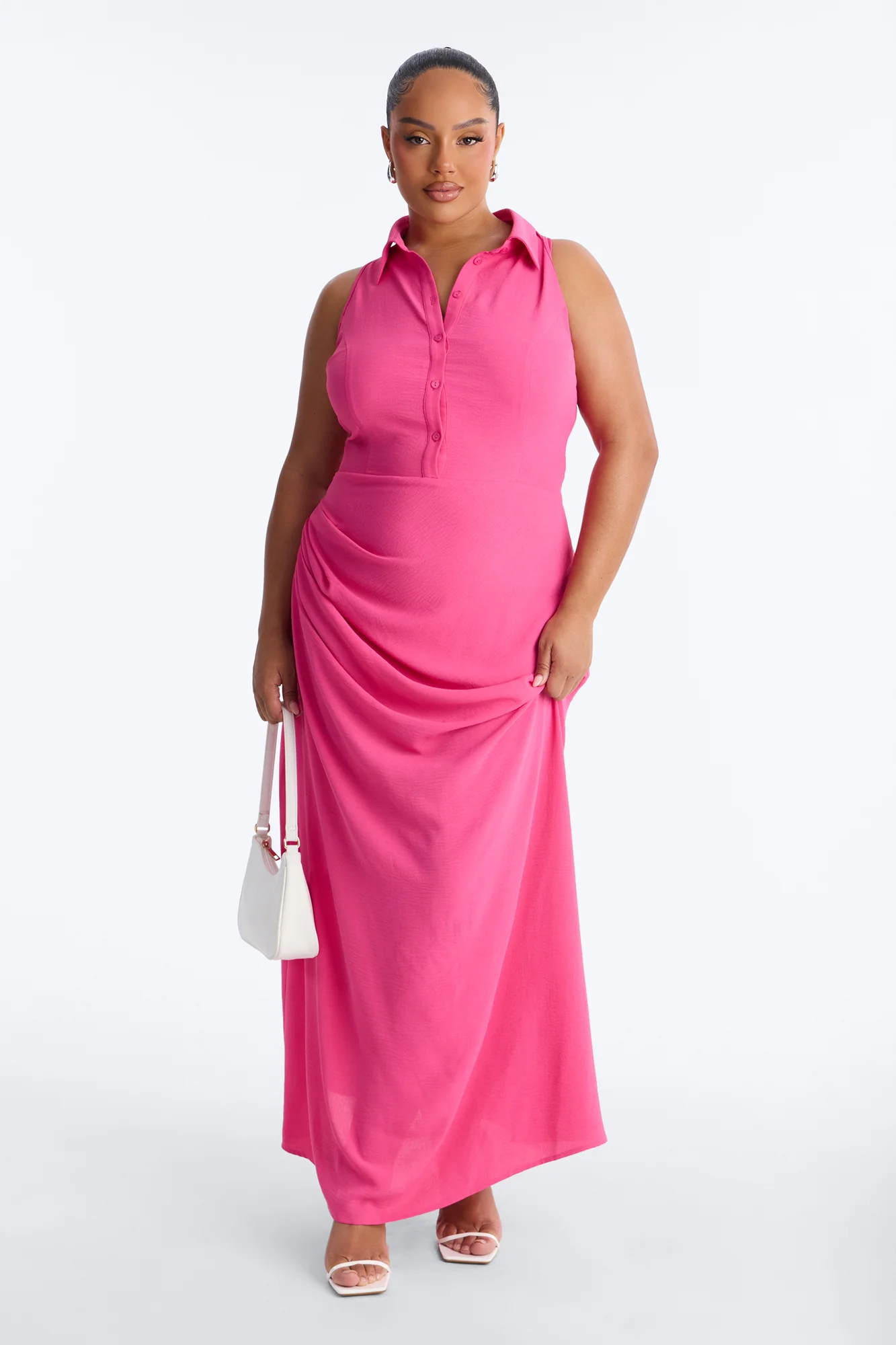 Avery Collared Maxi Dress - Pink - Image 5