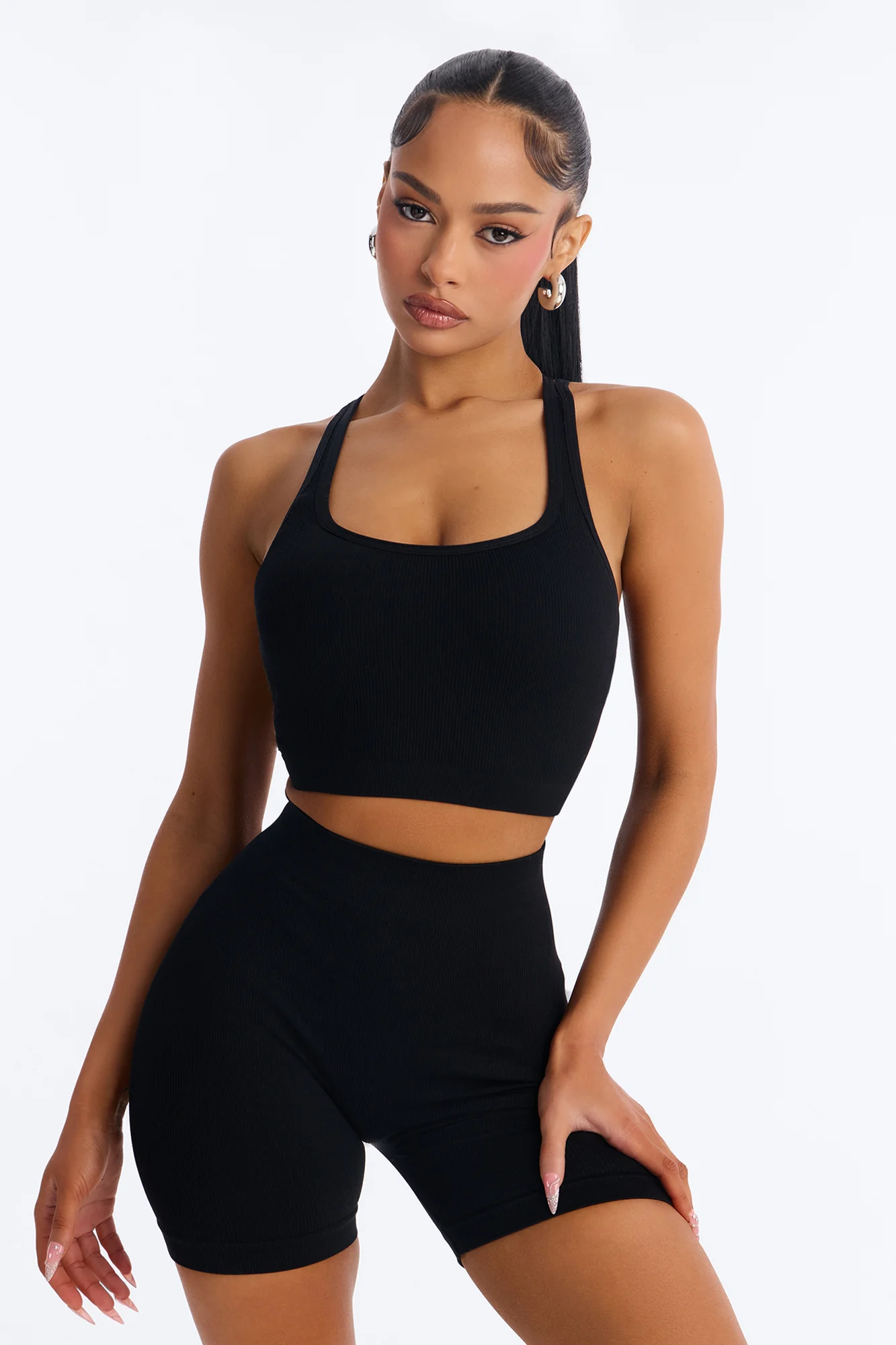 Avery Seamless Short Set - Black - Image 2