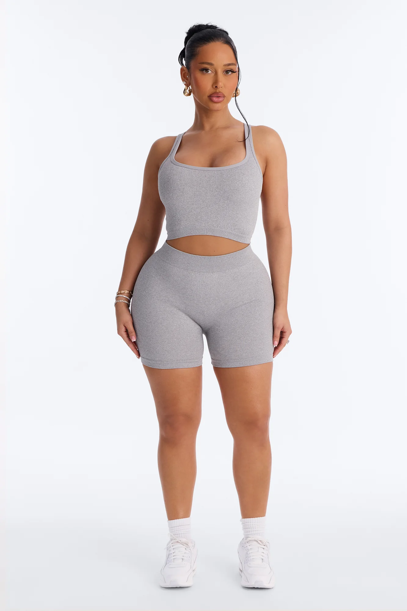 Avery Seamless Short Set - Heather Grey