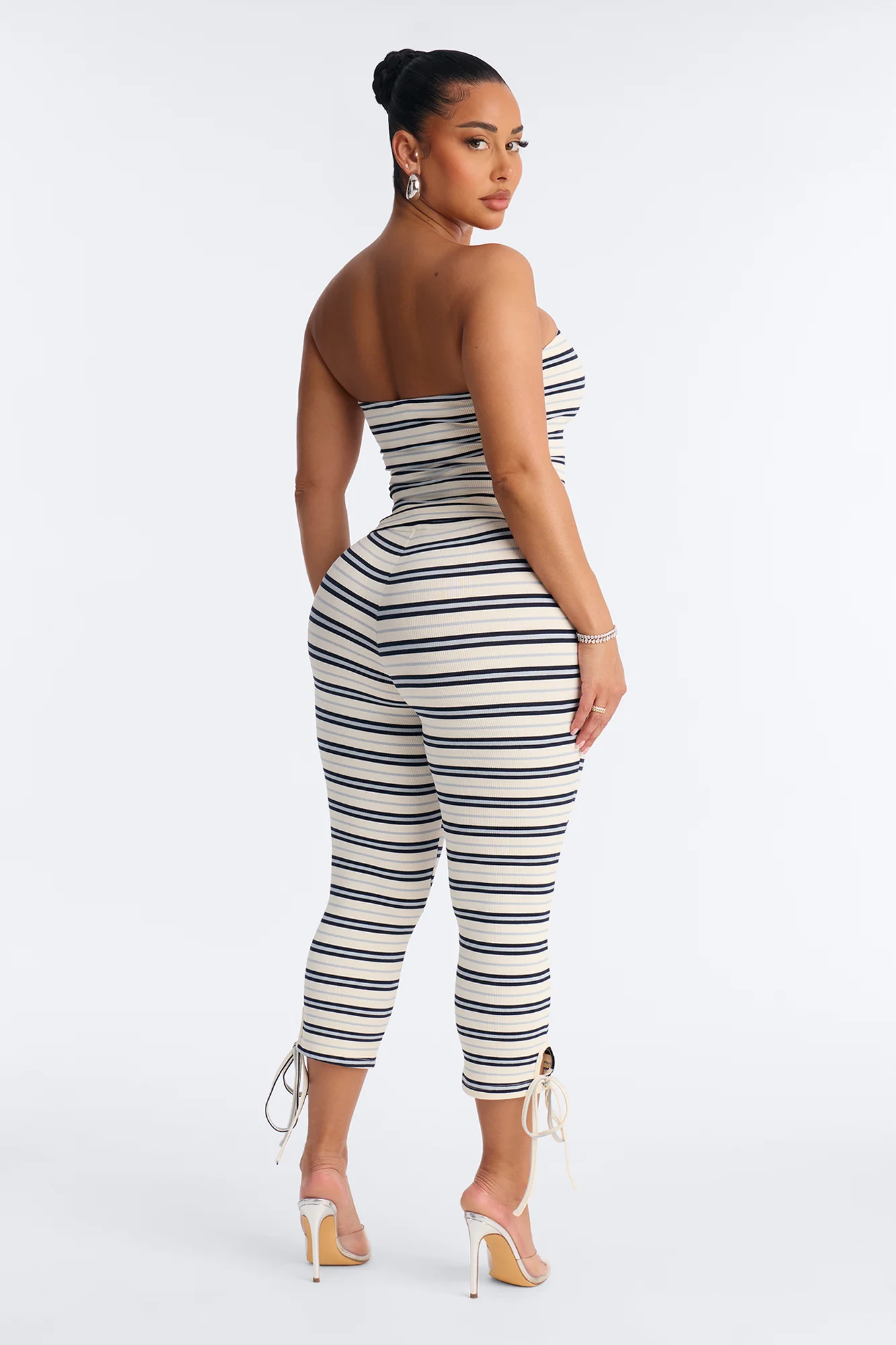 Avery Striped Strapless Capri Set - Cream/combo - Image 4