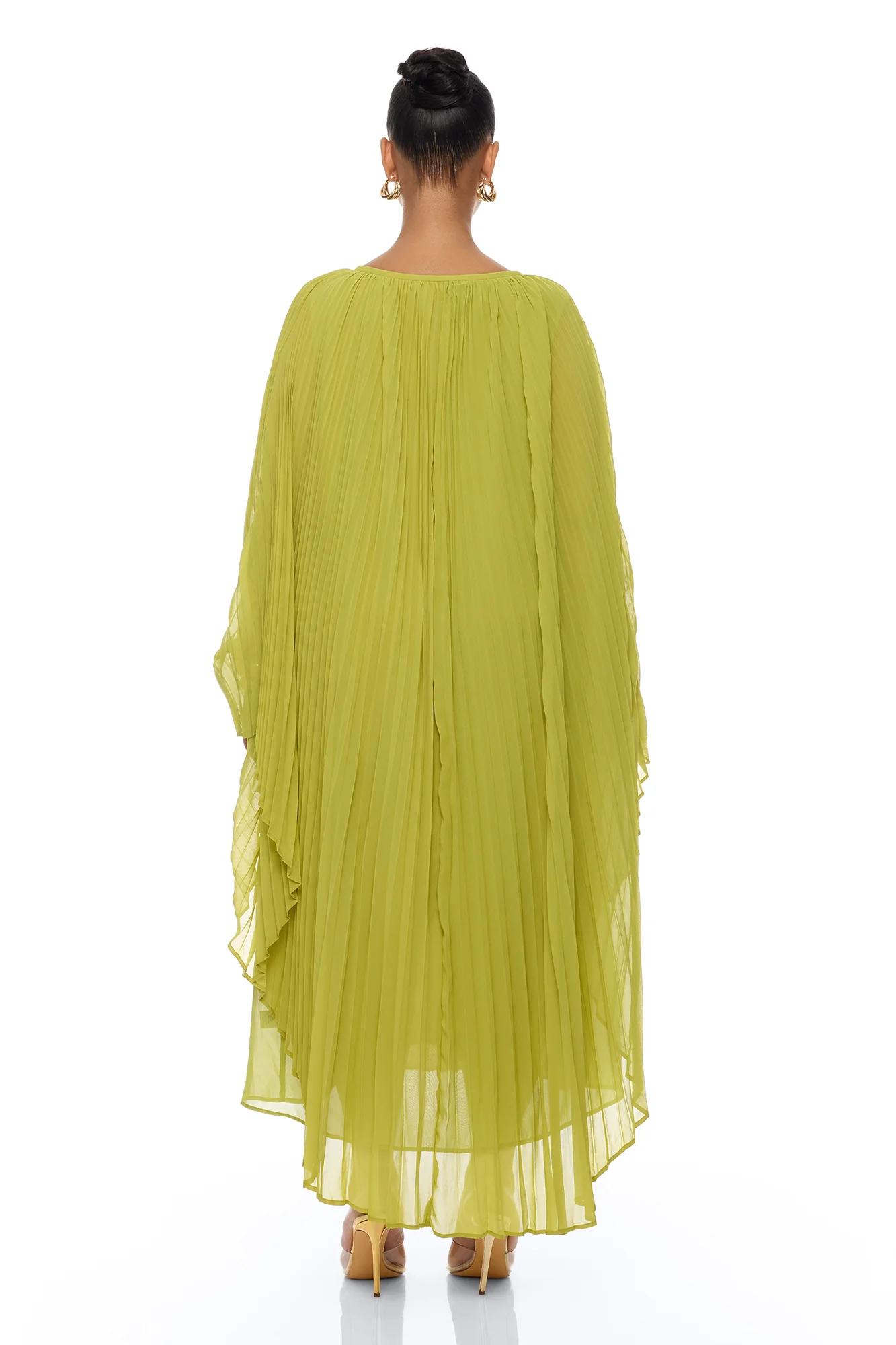 Aviana Pleated Maxi Dress - Chartreuse - Image 8