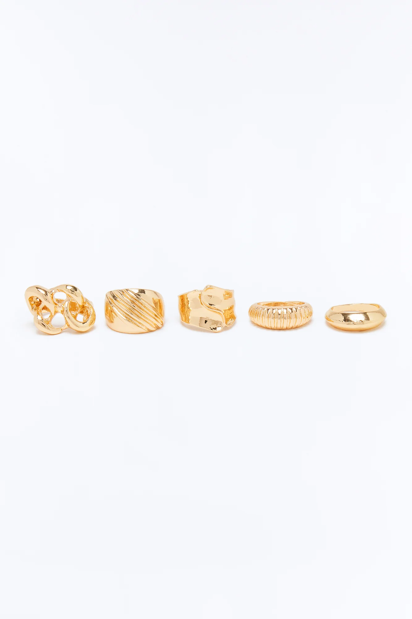 Avoid It Hardware 5 Piece Ring Set - Gold - Image 3