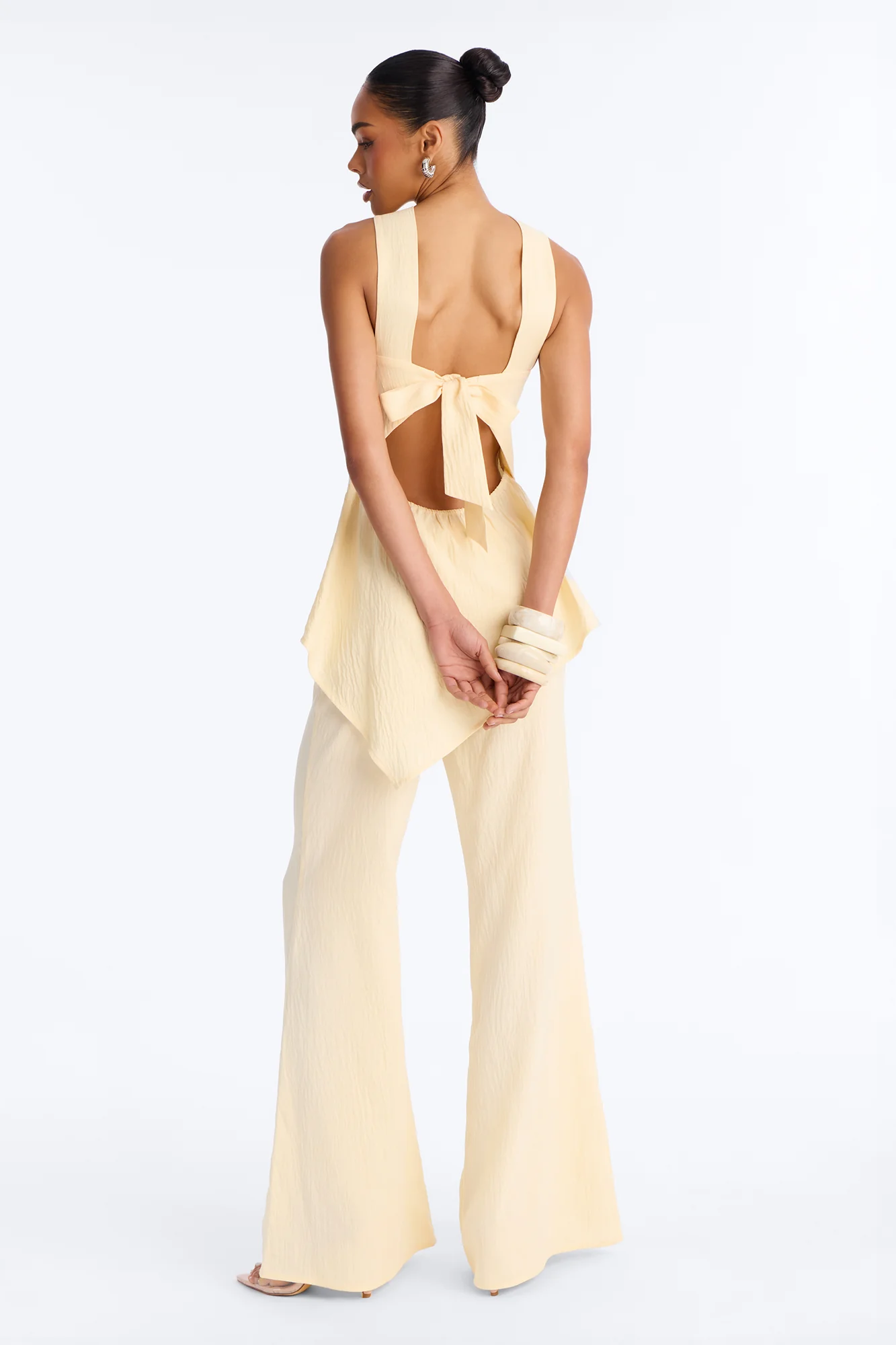 Ayla Asymmetrical Pant Set - Butter Yellow - Image 4