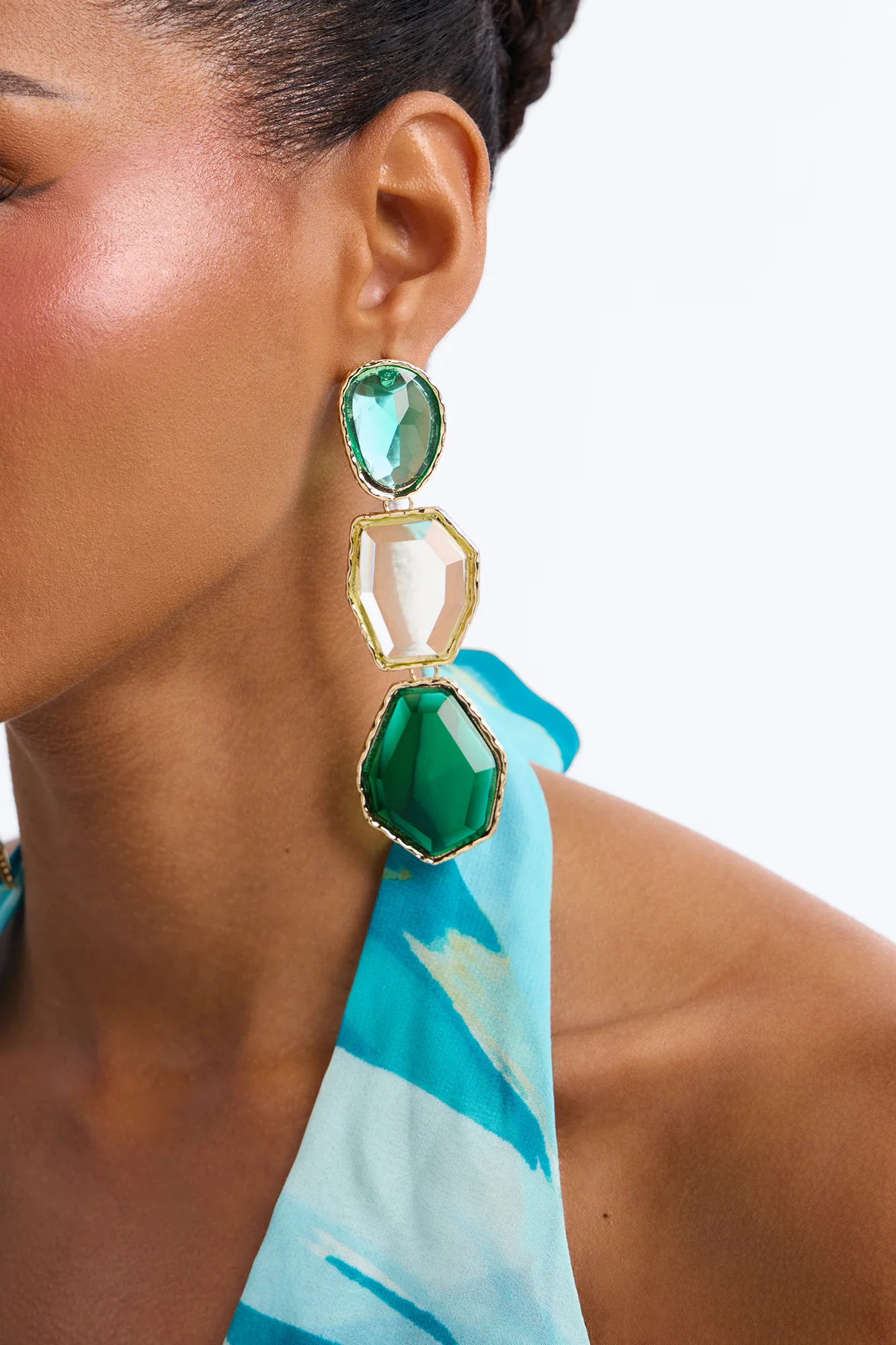 Back In Paradise Earrings - Green/combo