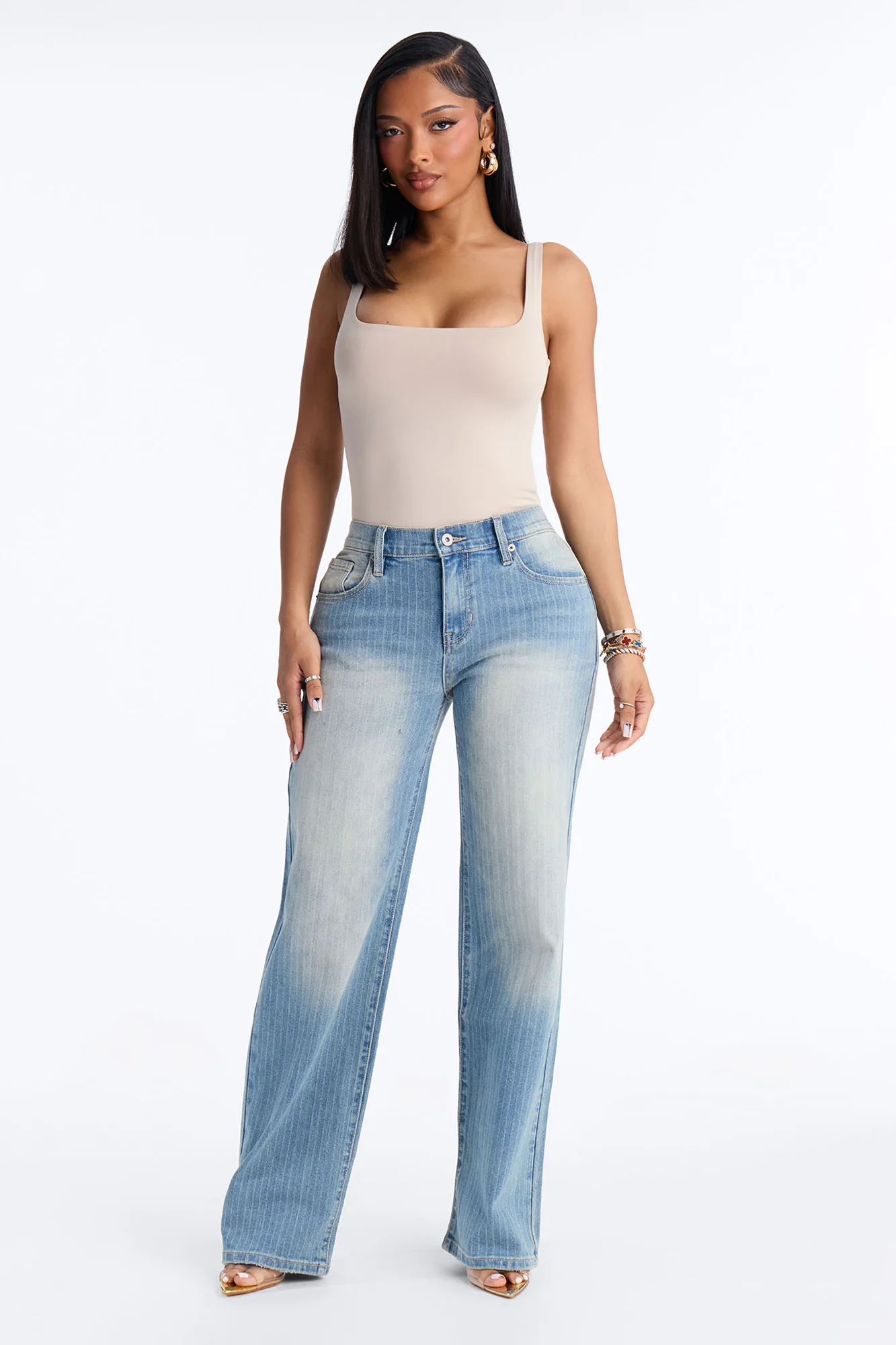 Back To Basic Double Lined Bodysuit - Stone - Image 2