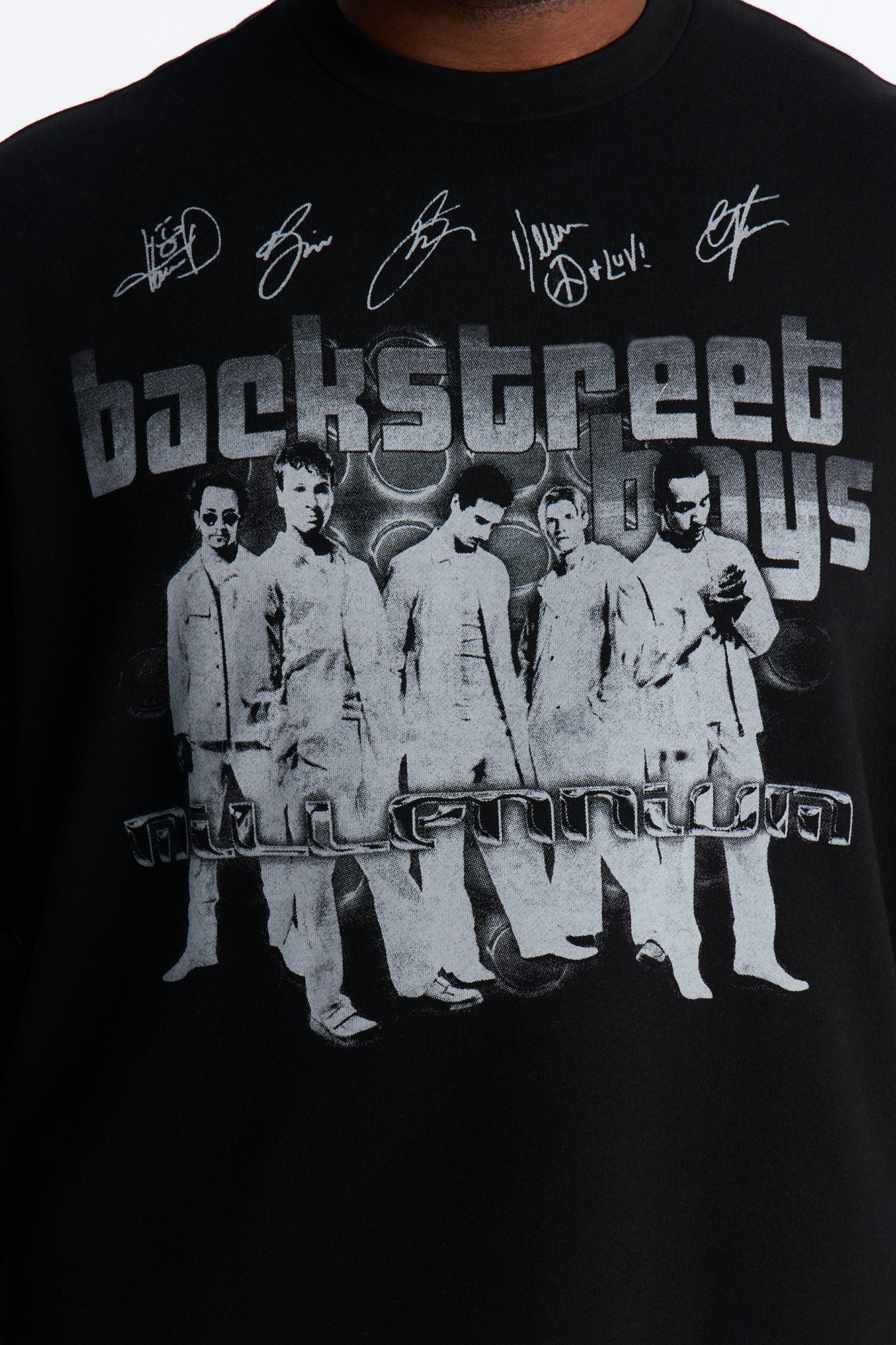 Backstreet Boys Larger Than Life Oversized Fleece Twofer - Black Wash - Image 8