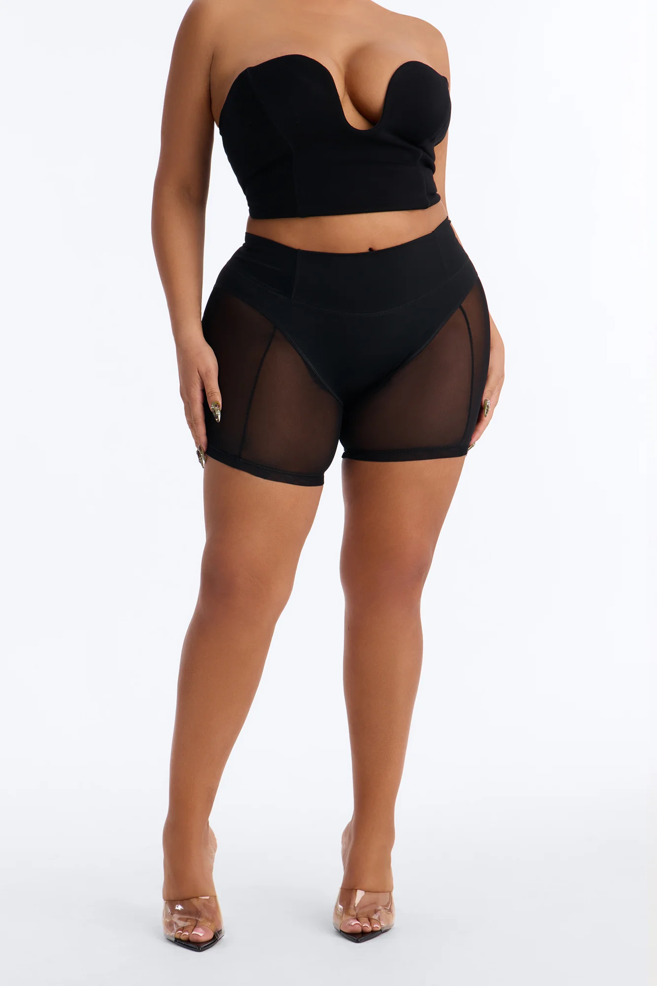 Baddie Instincts Mesh Biker Short - Black - Image 6