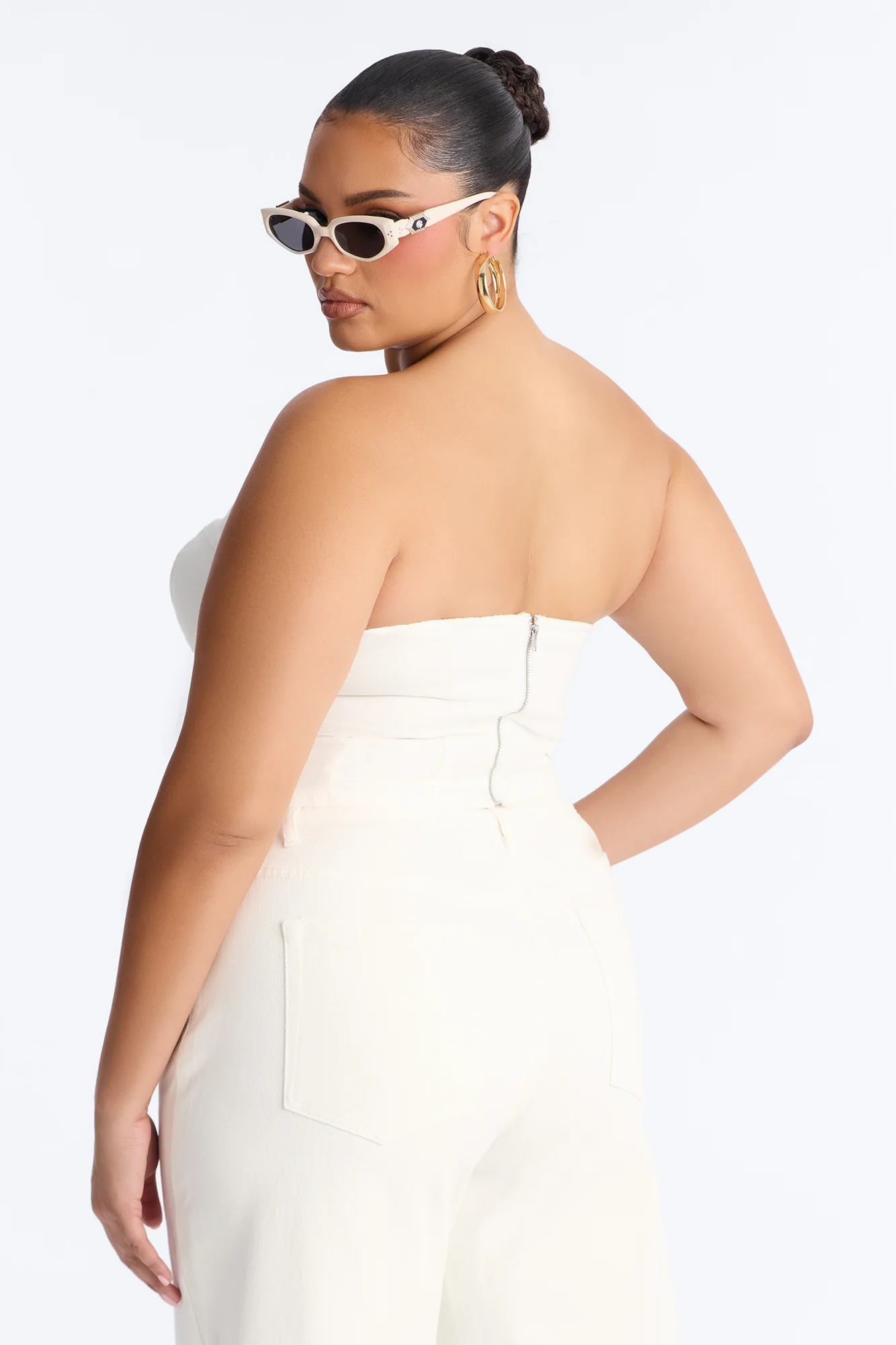 Bae For Tonight Denim Corset Top - White - Image 7