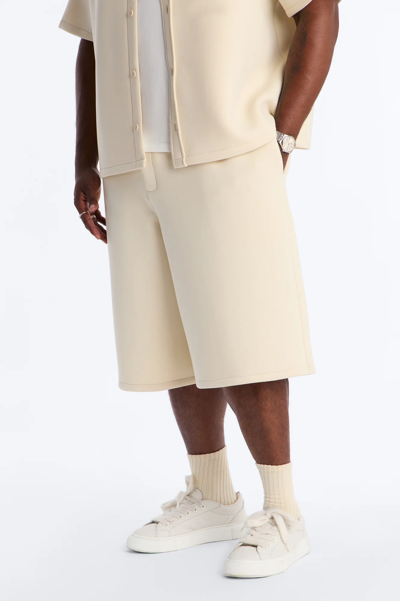 Baggy Arclight Interlock Short - Cream - Image 6