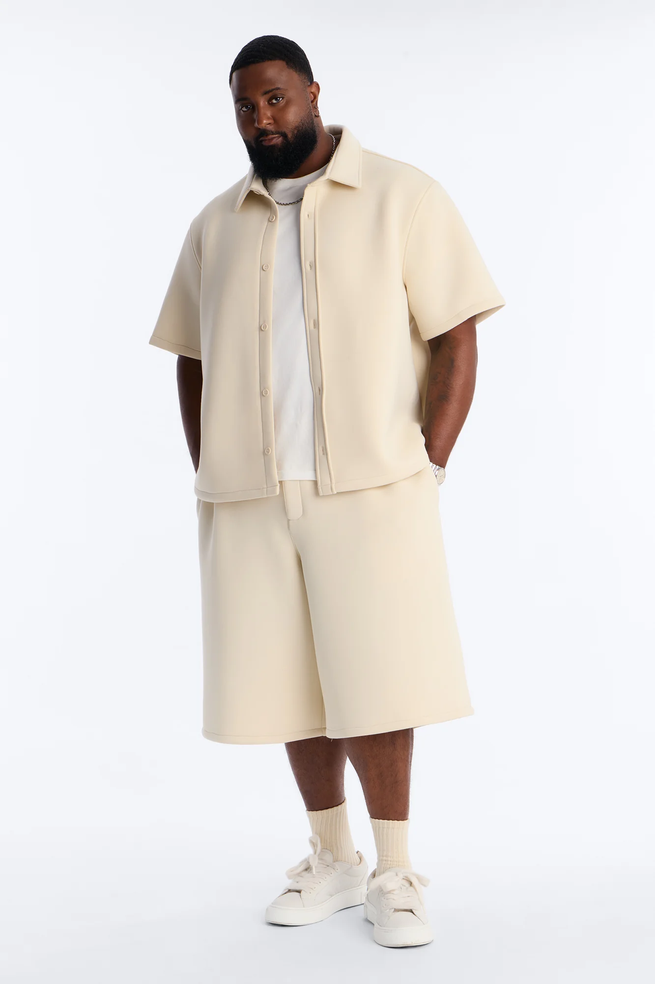 Baggy Arclight Interlock Short - Cream - Image 7