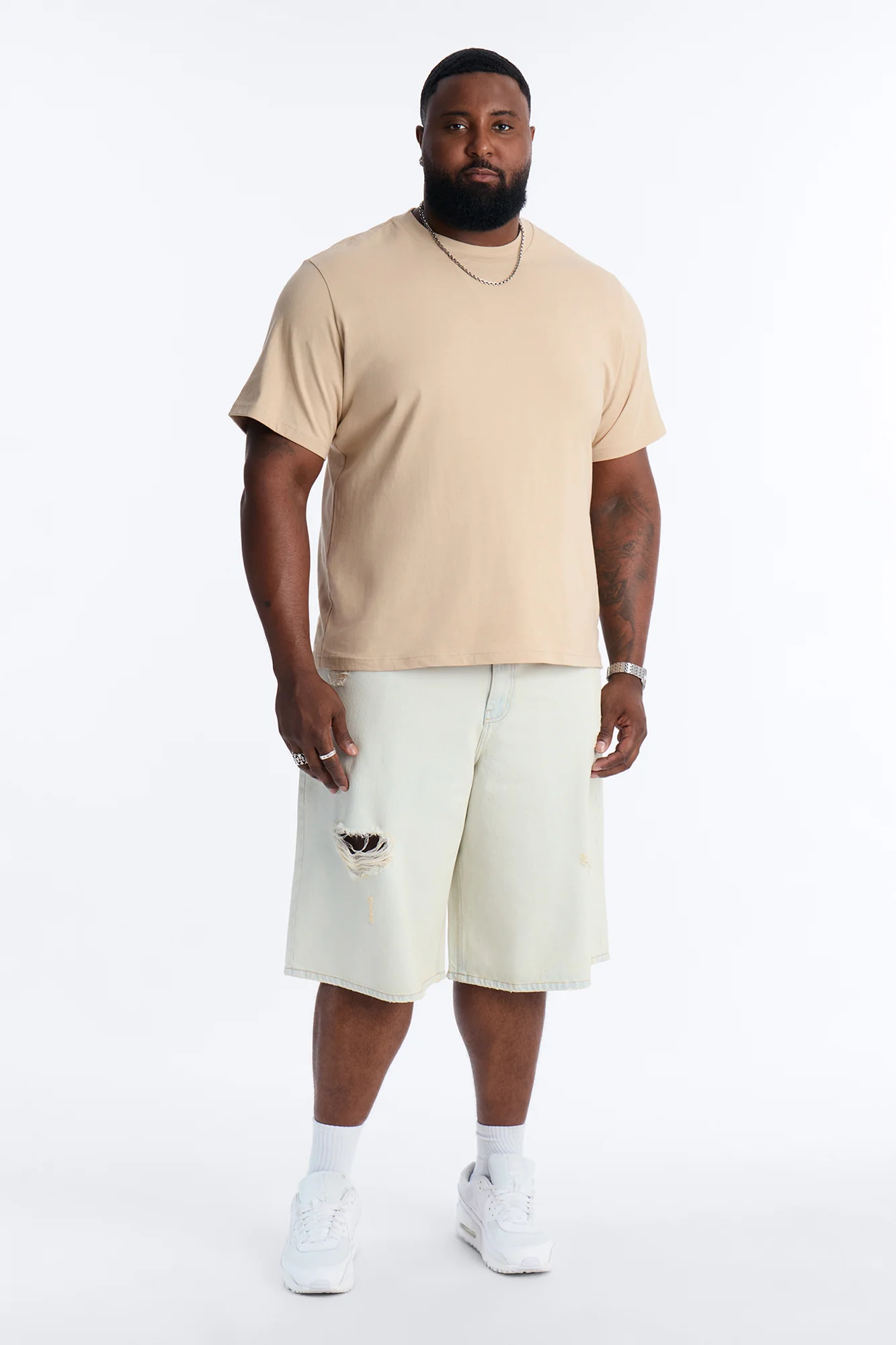 Baggy Arctic Denim Short - Light Wash - Image 6