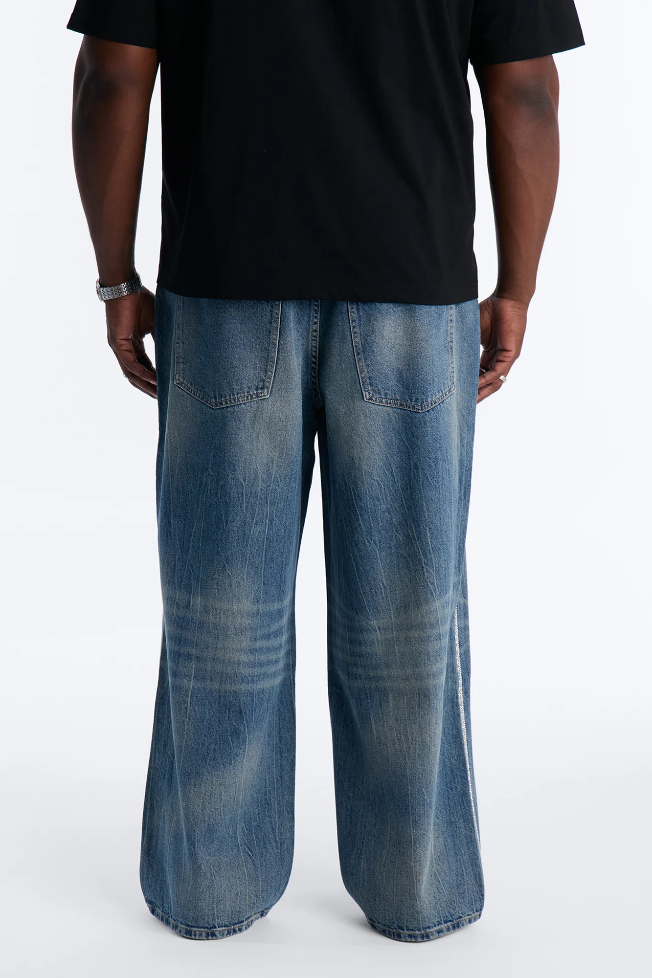 Baggy Cosmic Star Tux Jean - Medium Blue Wash - Image 10