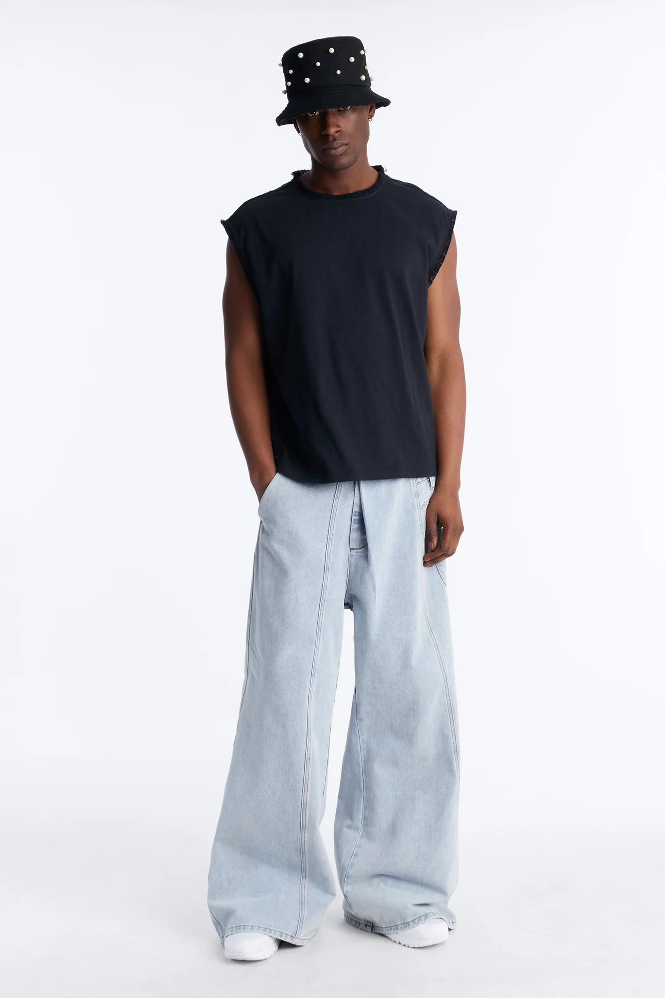 Baggy Crossover Come Again Jean - Light Wash - Image 2