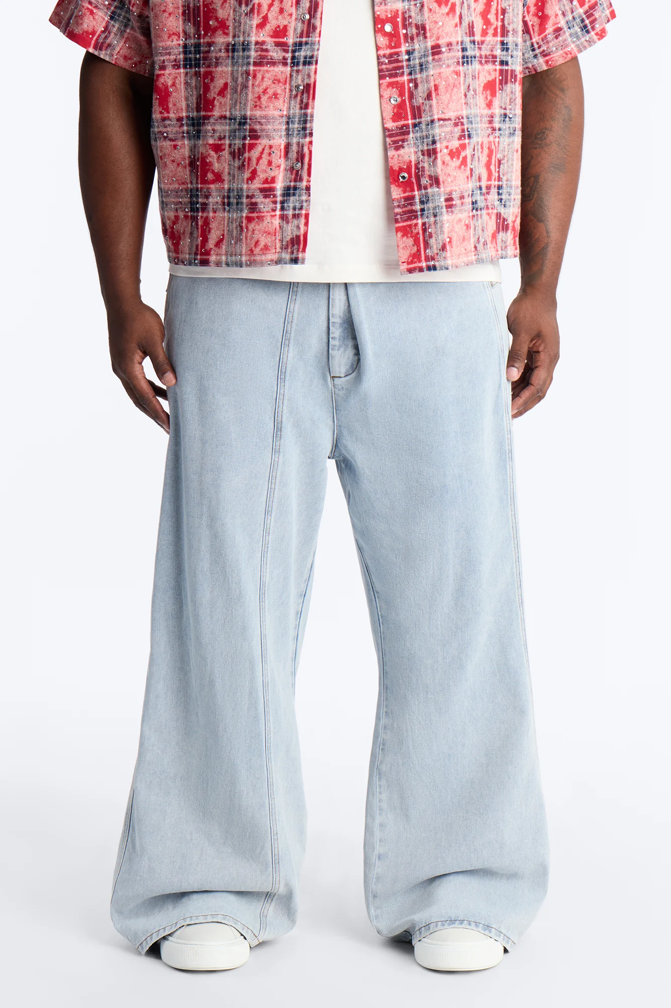 Baggy Crossover Come Again Jean - Light Wash - Image 7