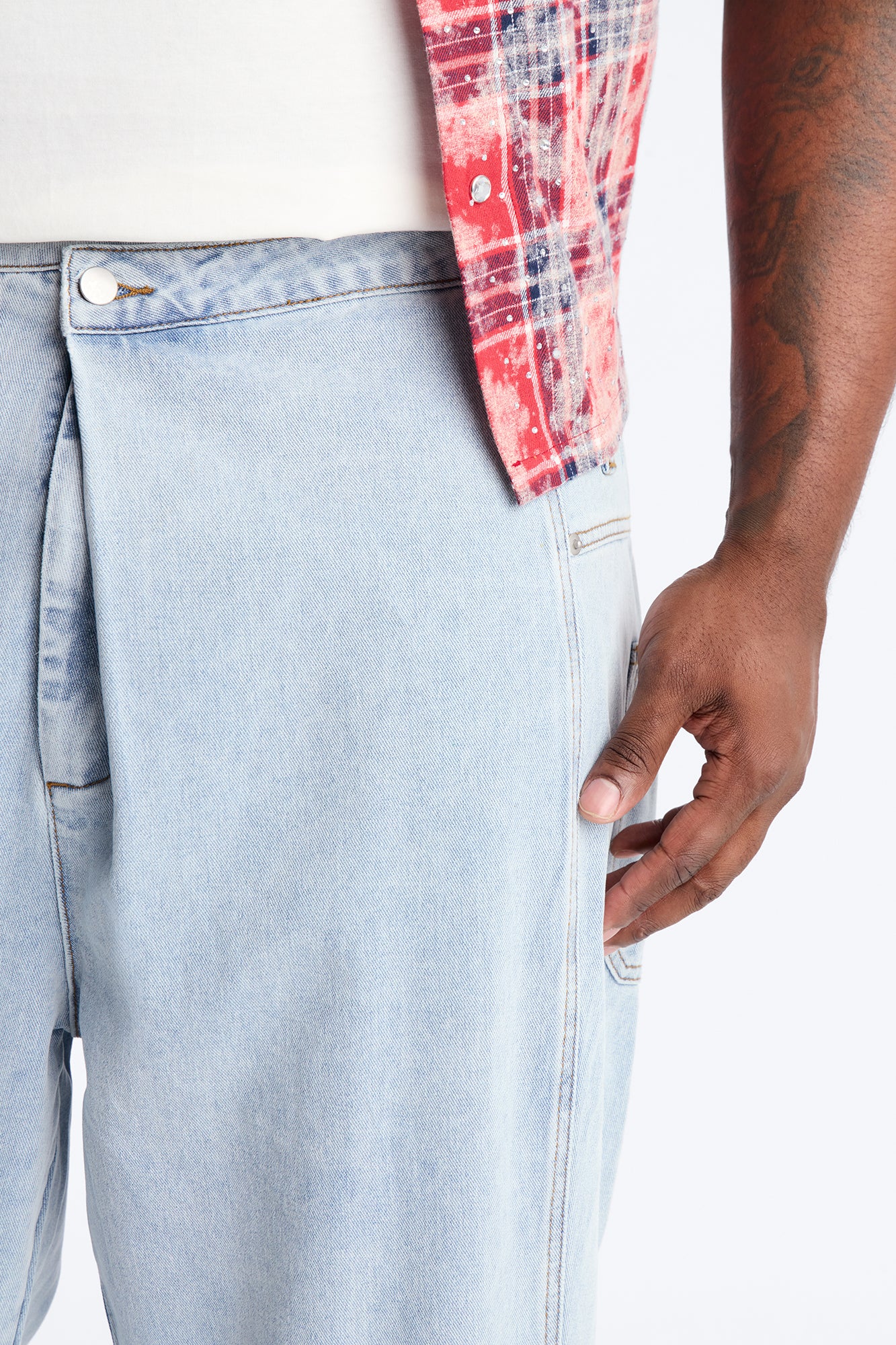 Baggy Crossover Come Again Jean - Light Wash - Image 9