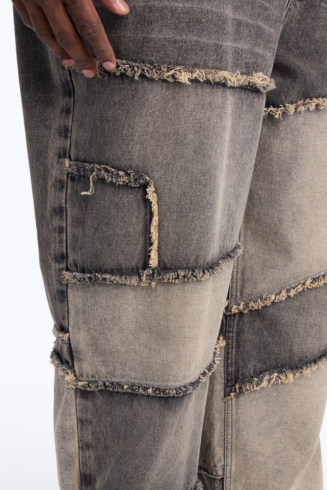 Baggy Fray Zone Jeans - Grey - Image 8