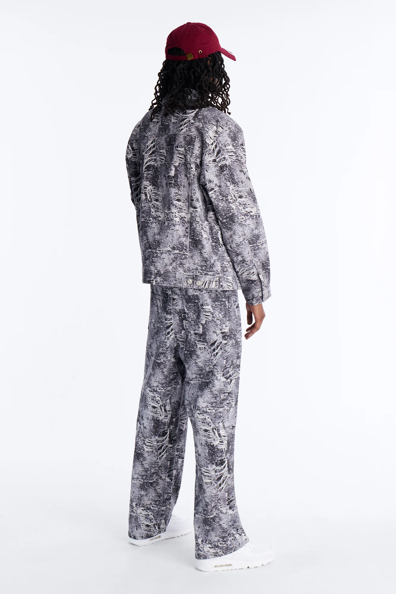 Baggy Ghost Distressed Printed Jean - Black - Image 4