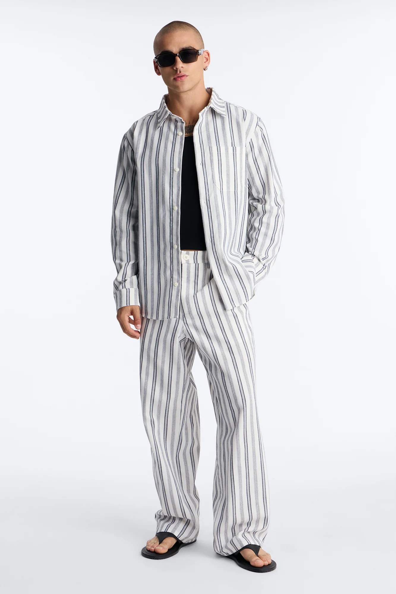 Baggy Leg Saltwater Stripes Pant - White/combo - Image 2