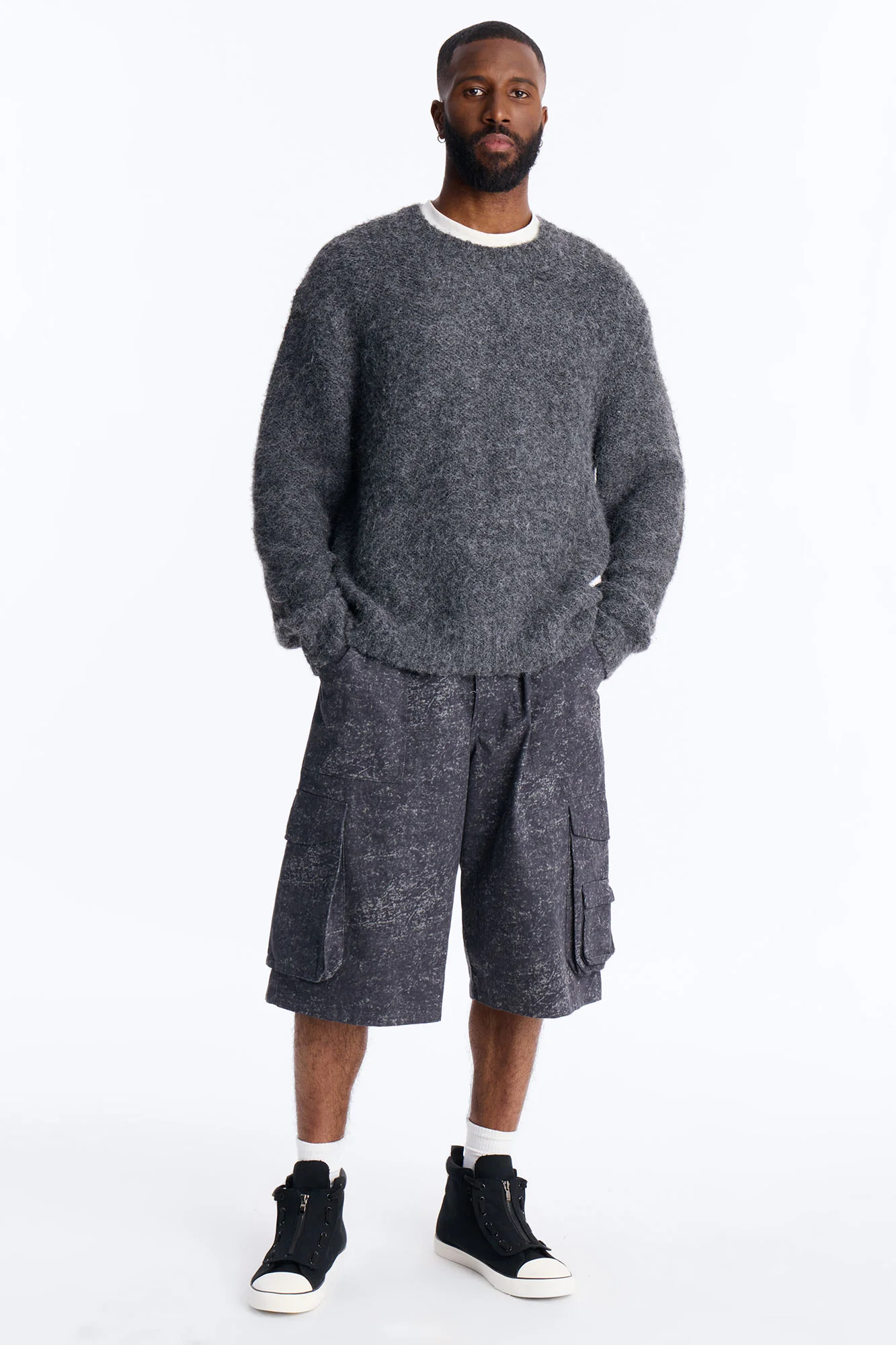 Baggy Mental State Cargo Short - Charcoal - Image 2