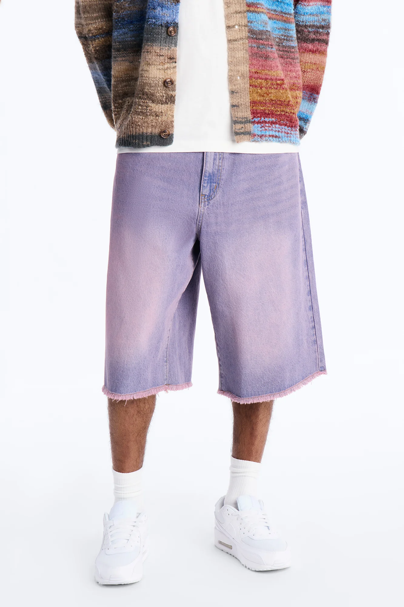 Baggy Miami Fade Denim Short - Pink