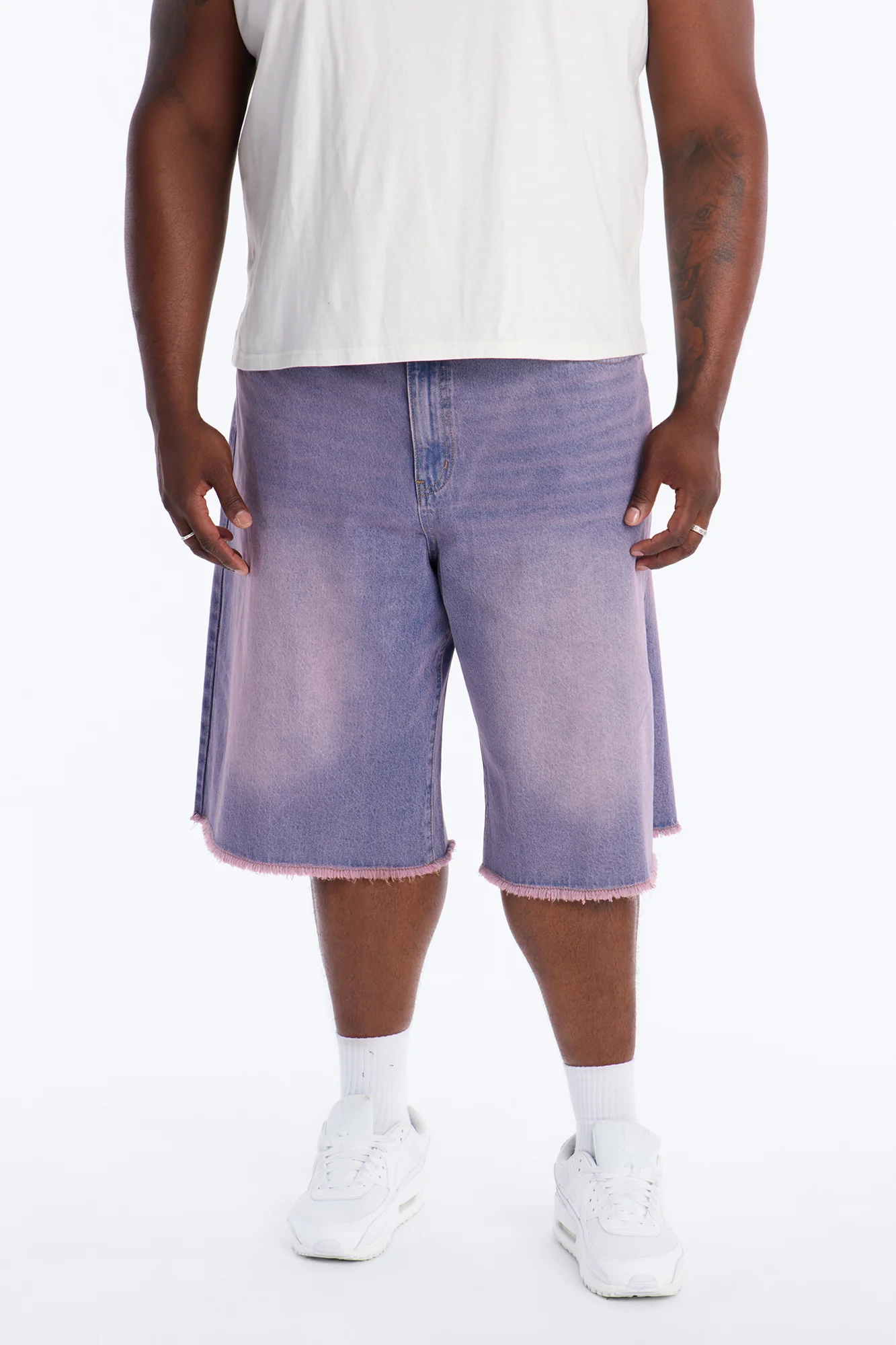 Baggy Miami Fade Denim Short - Pink - Image 6