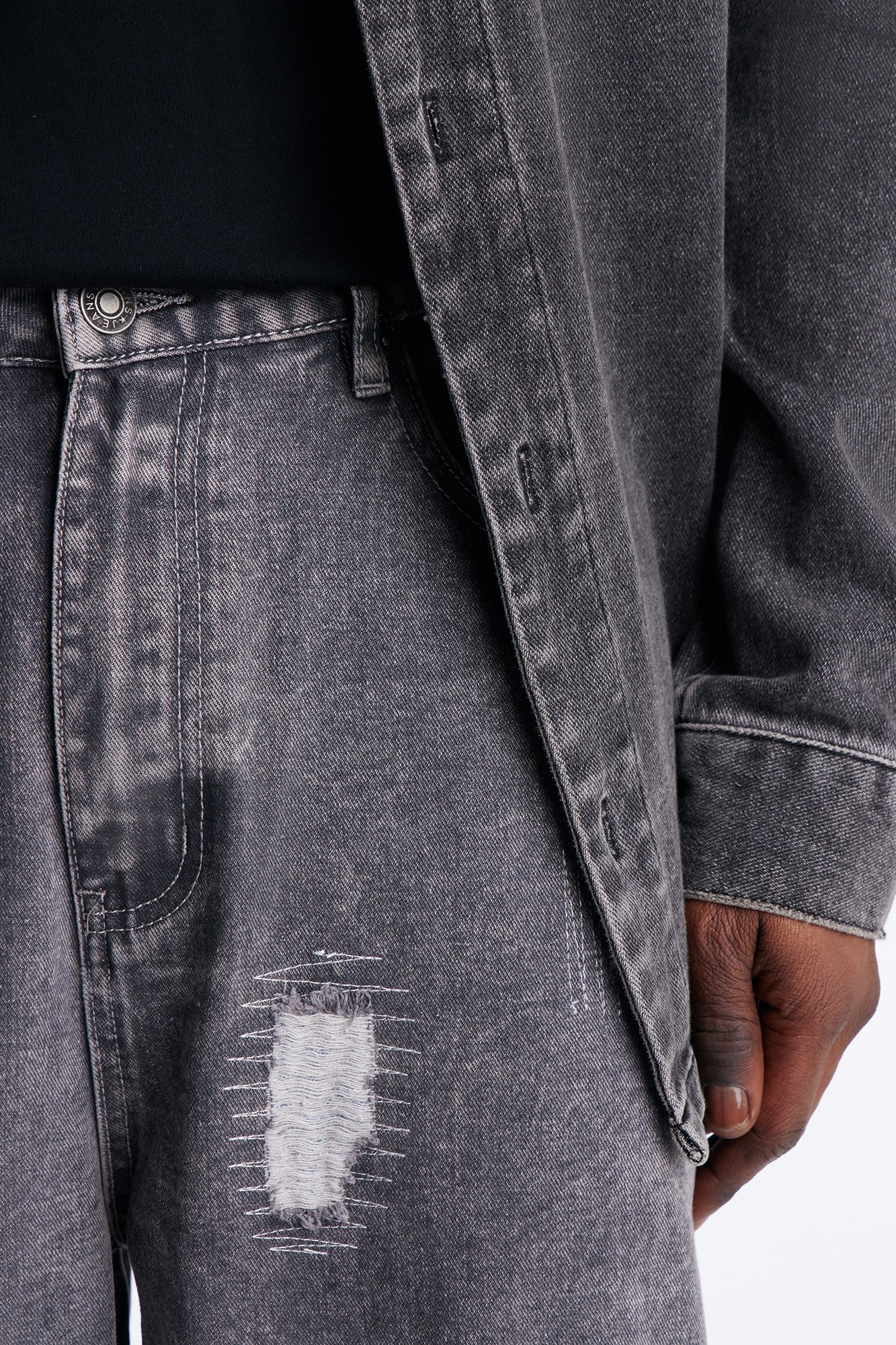 Baggy Neo Cargo Jean - Black Wash - Image 3