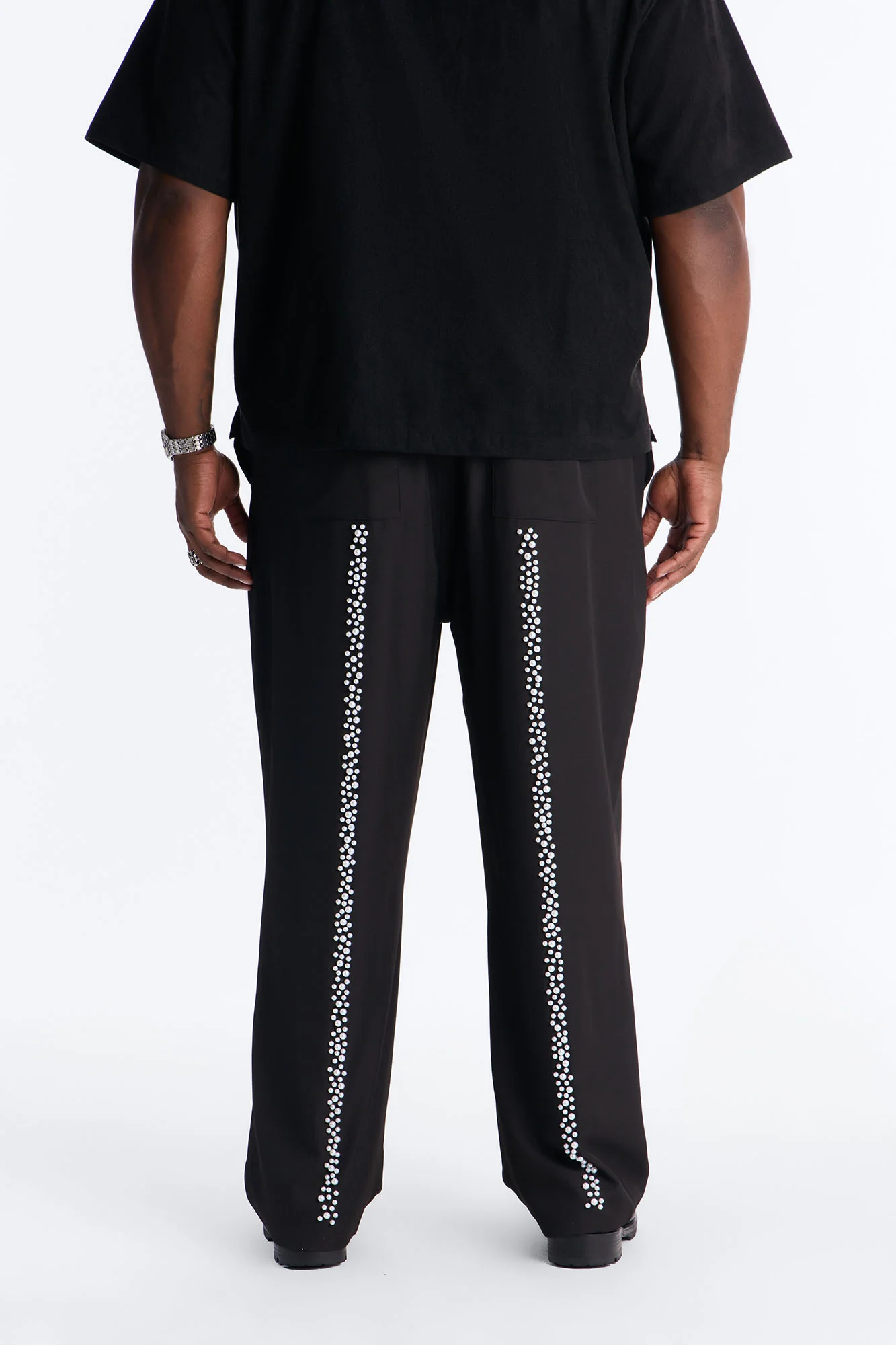 Baggy Pearl Cascade Trouser - Black - Image 8