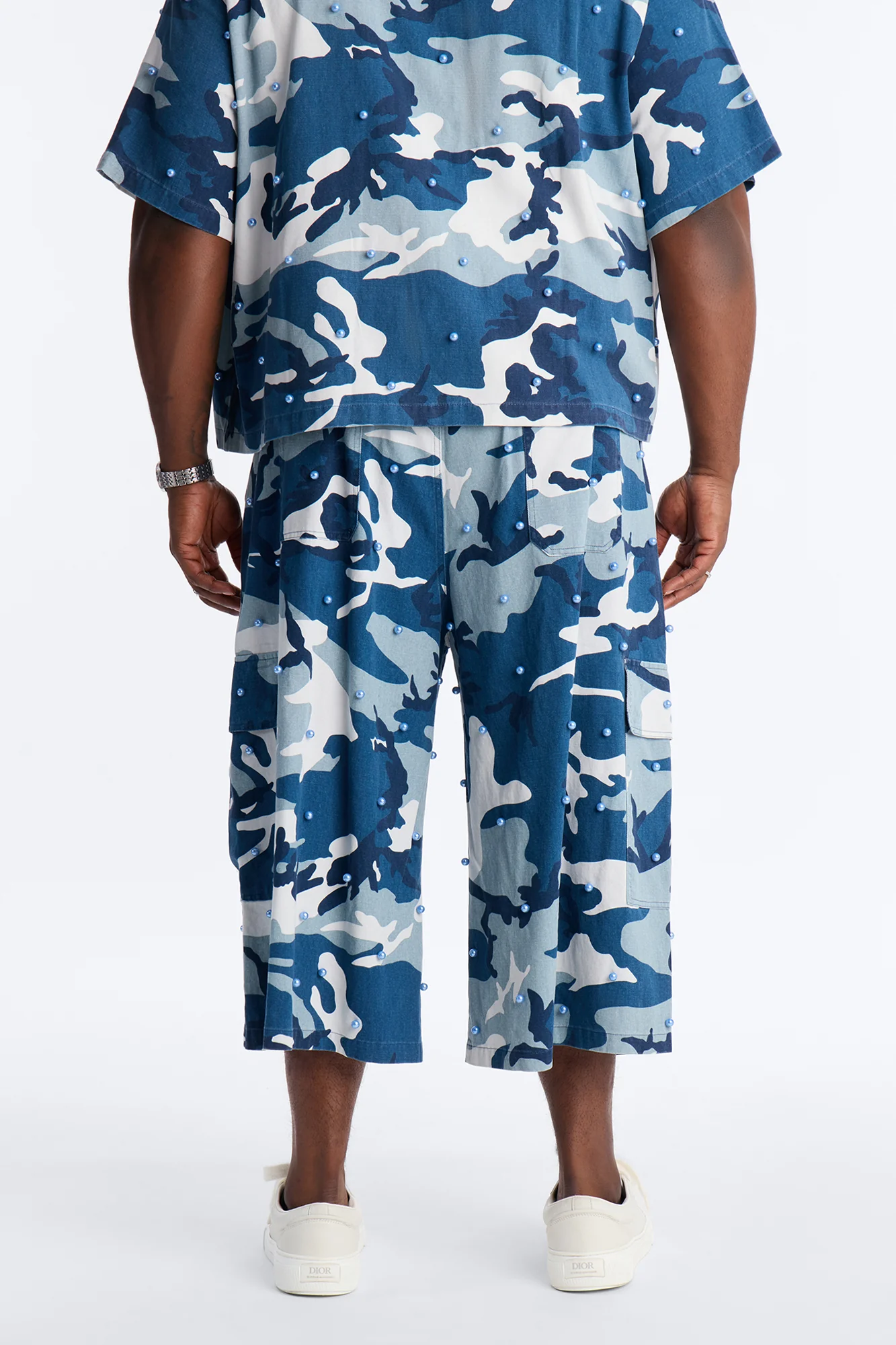 Baggy Pearl Still Wildin' Camo Short - Blue - Image 8