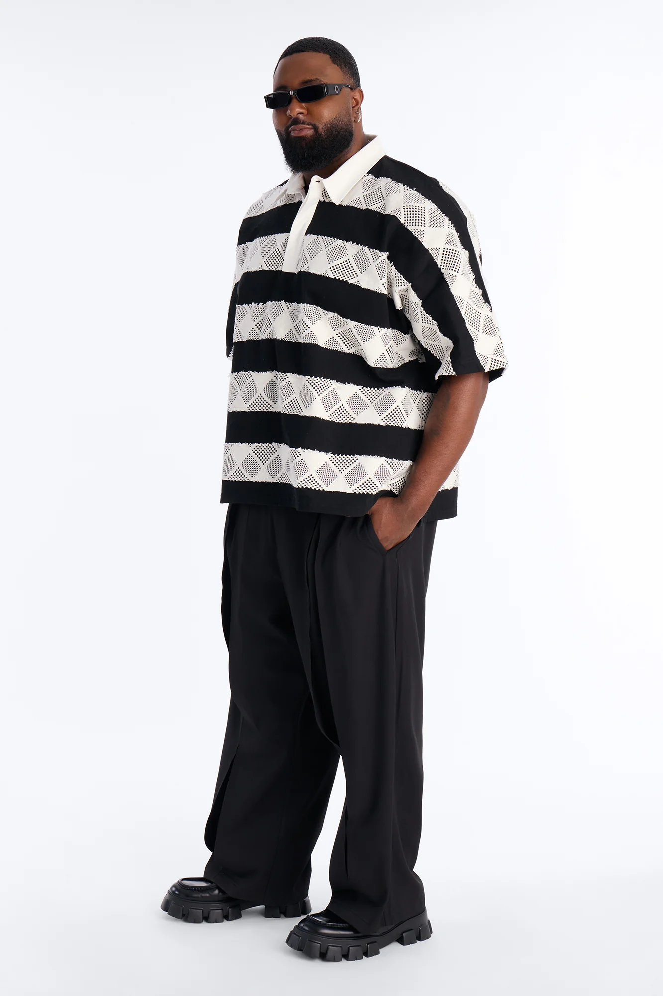 Baggy Pearson Wave Trouser - Black - Image 6