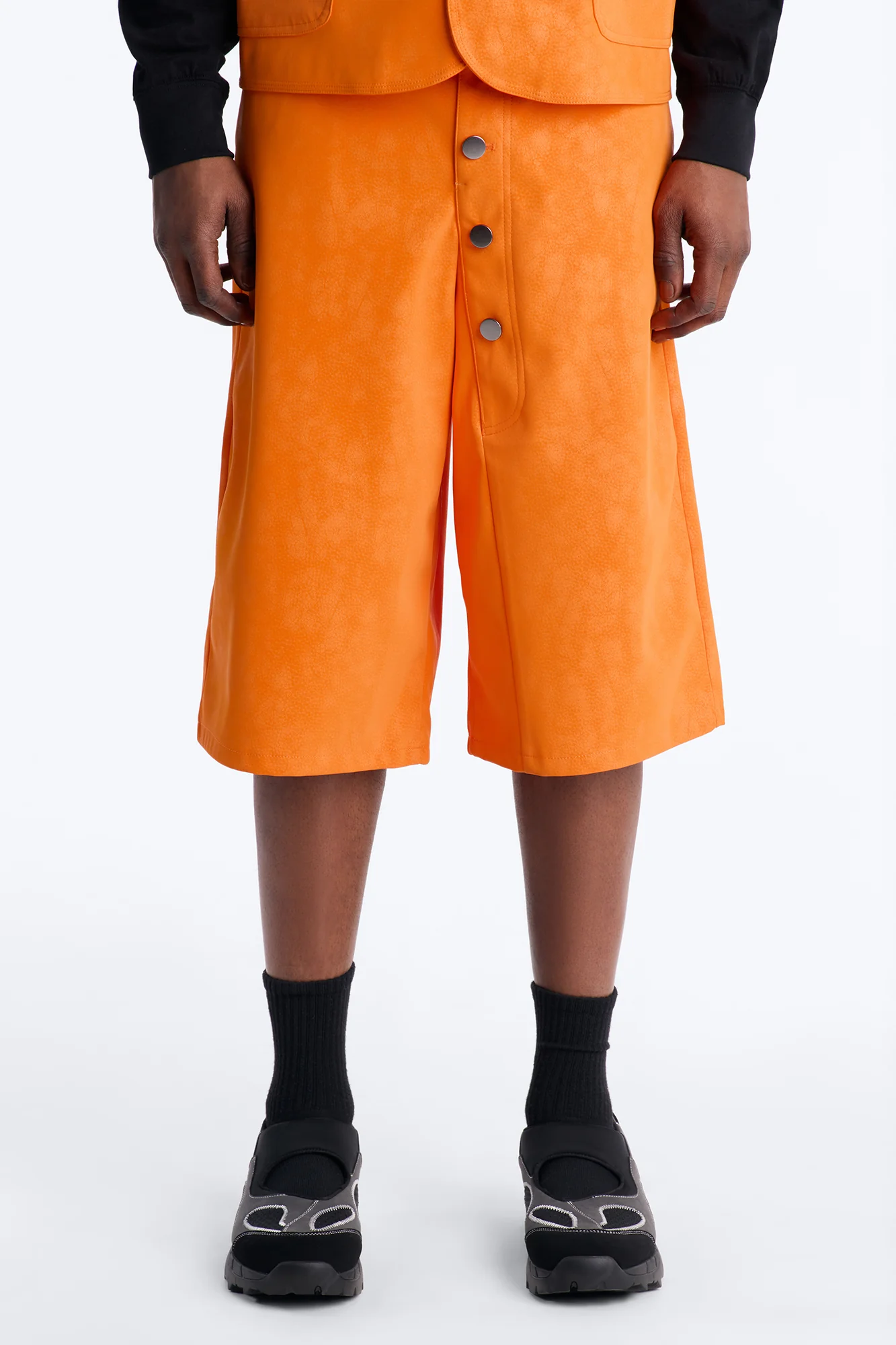 Baggy Rebel Hyde Faux Leather Short - Orange