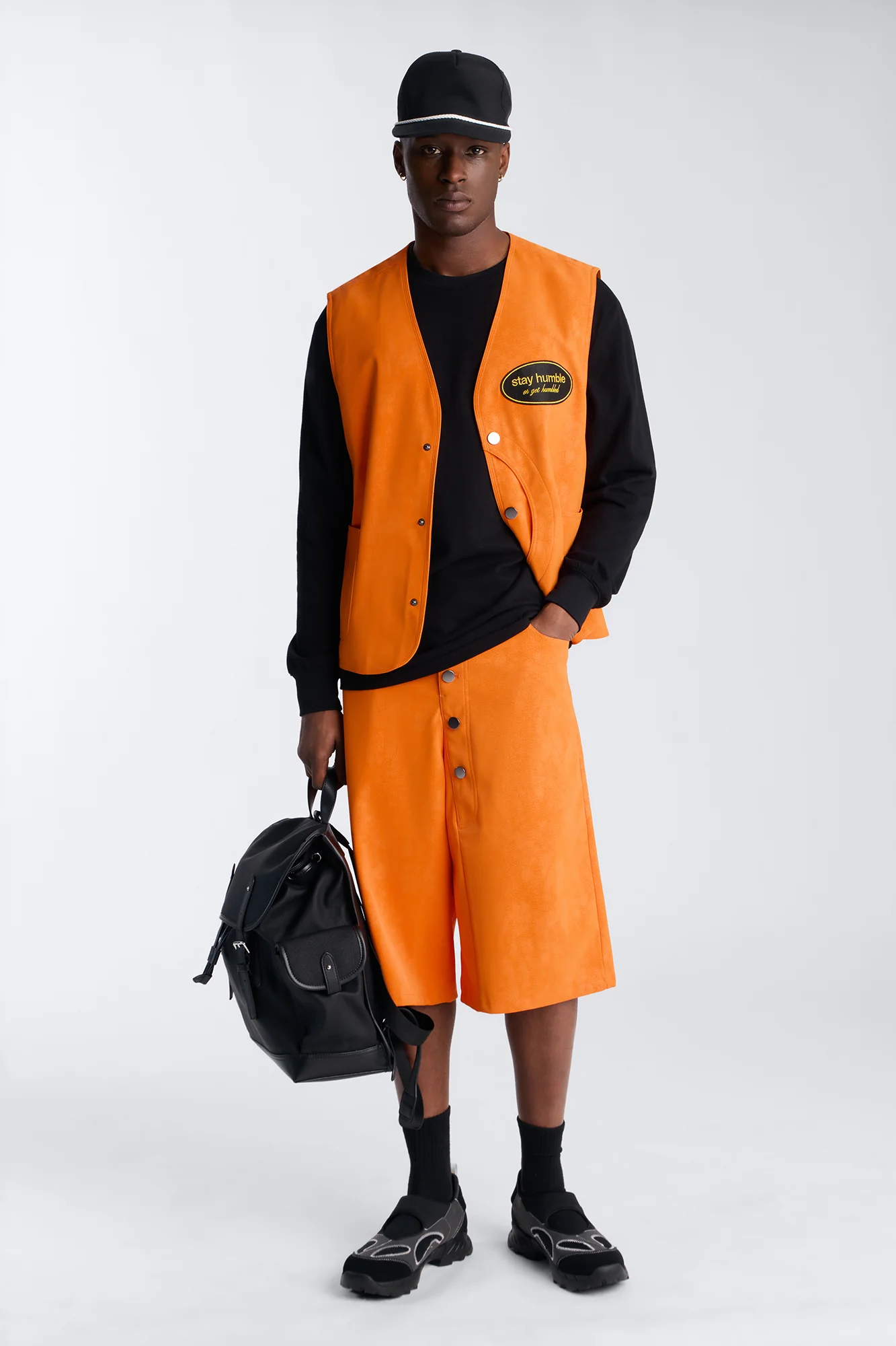 Baggy Rebel Hyde Faux Leather Short - Orange - Image 2