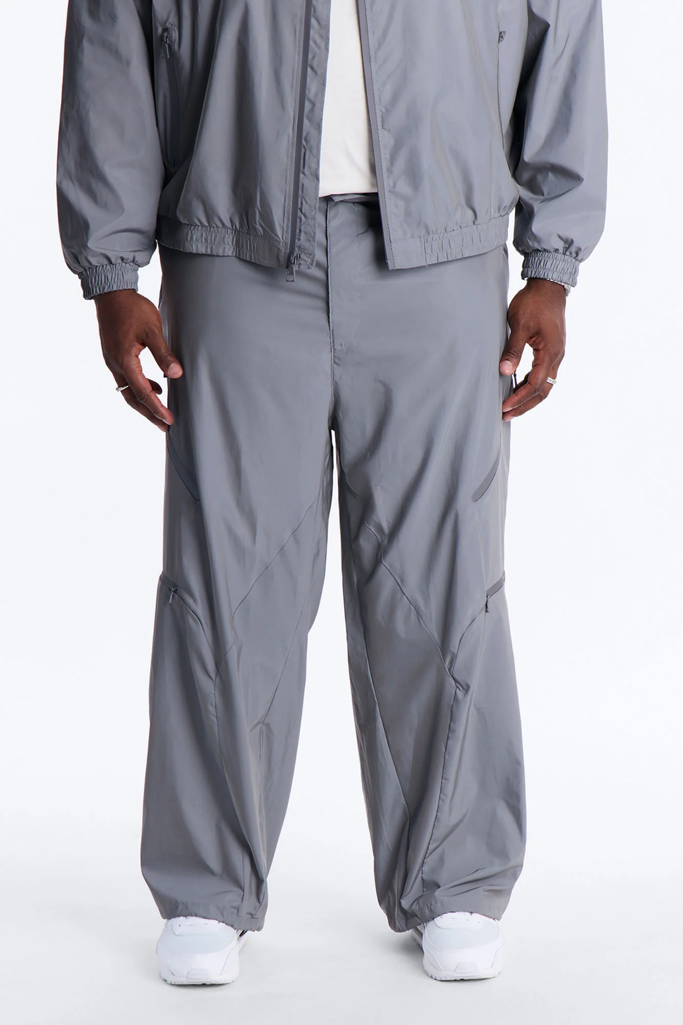 Baggy Reflective Zip Pant - Silver - Image 6