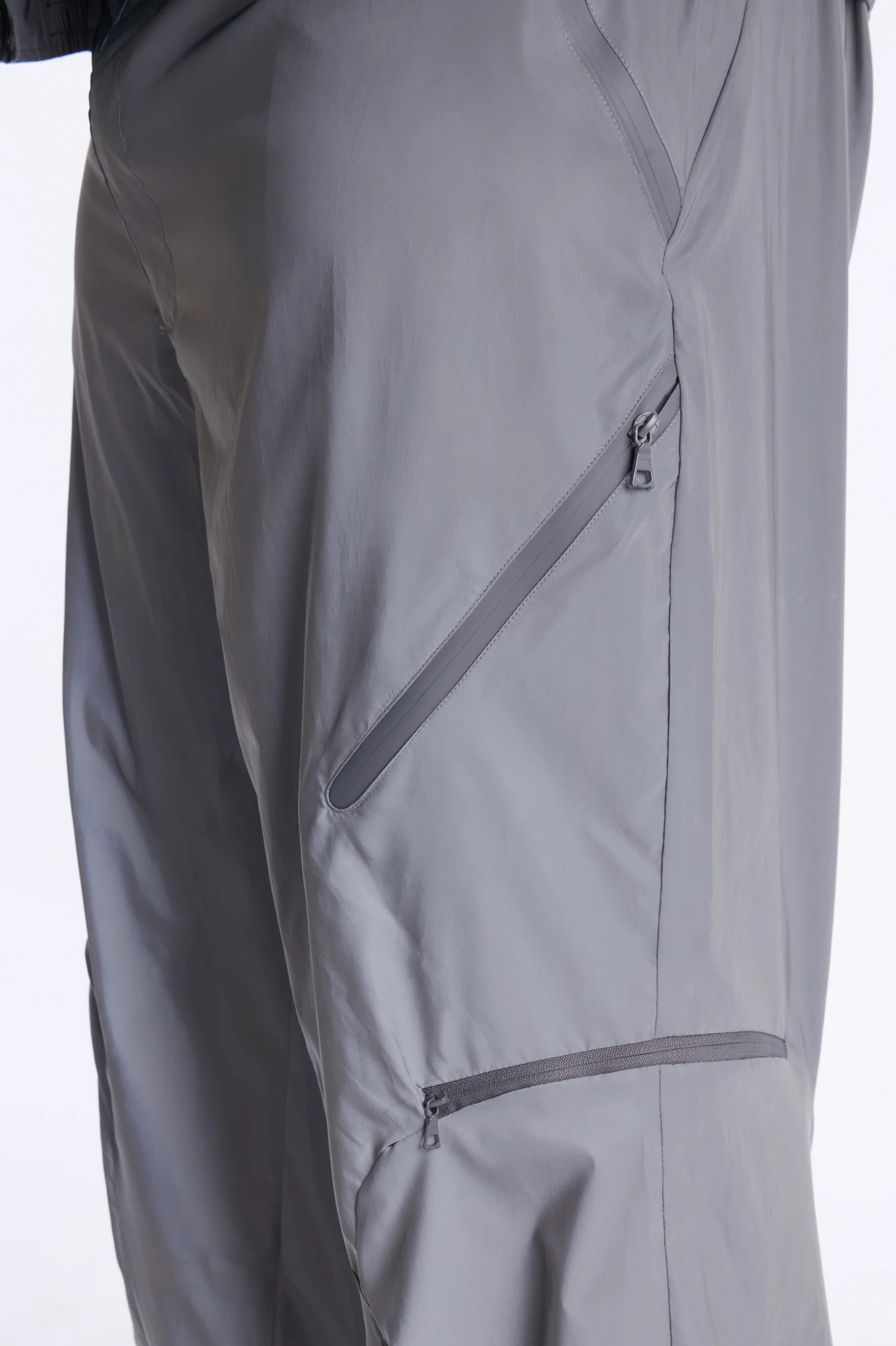 Baggy Reflective Zip Pant - Silver - Image 8